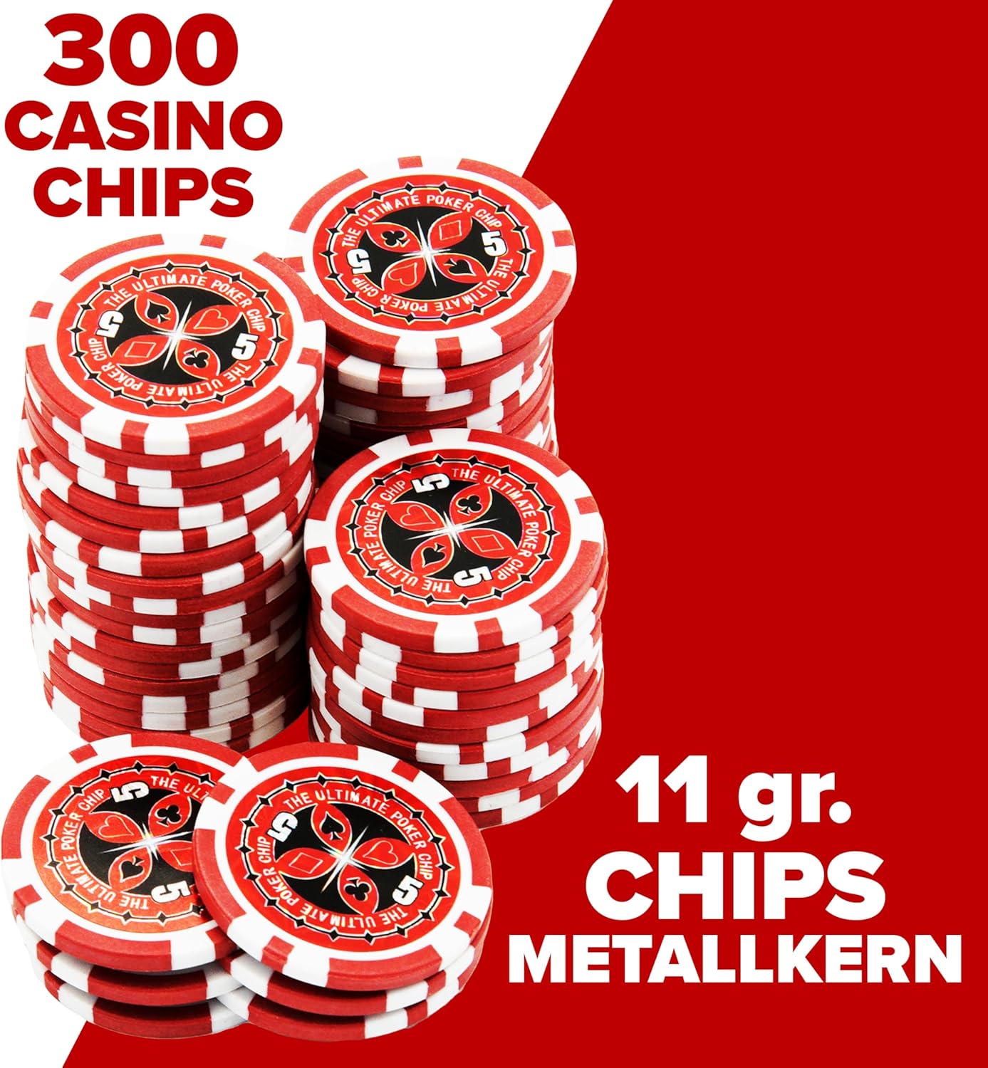 Pokerkoffer Set mit Chips & Matte