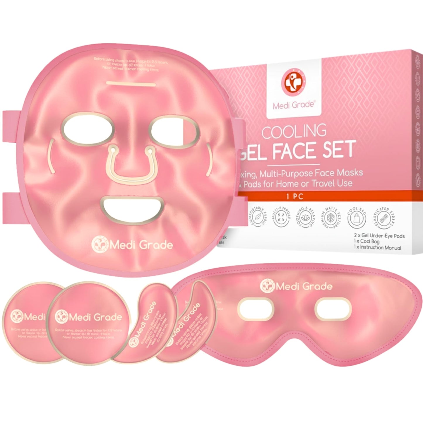 Kühlmaske & Augenpads, Pink