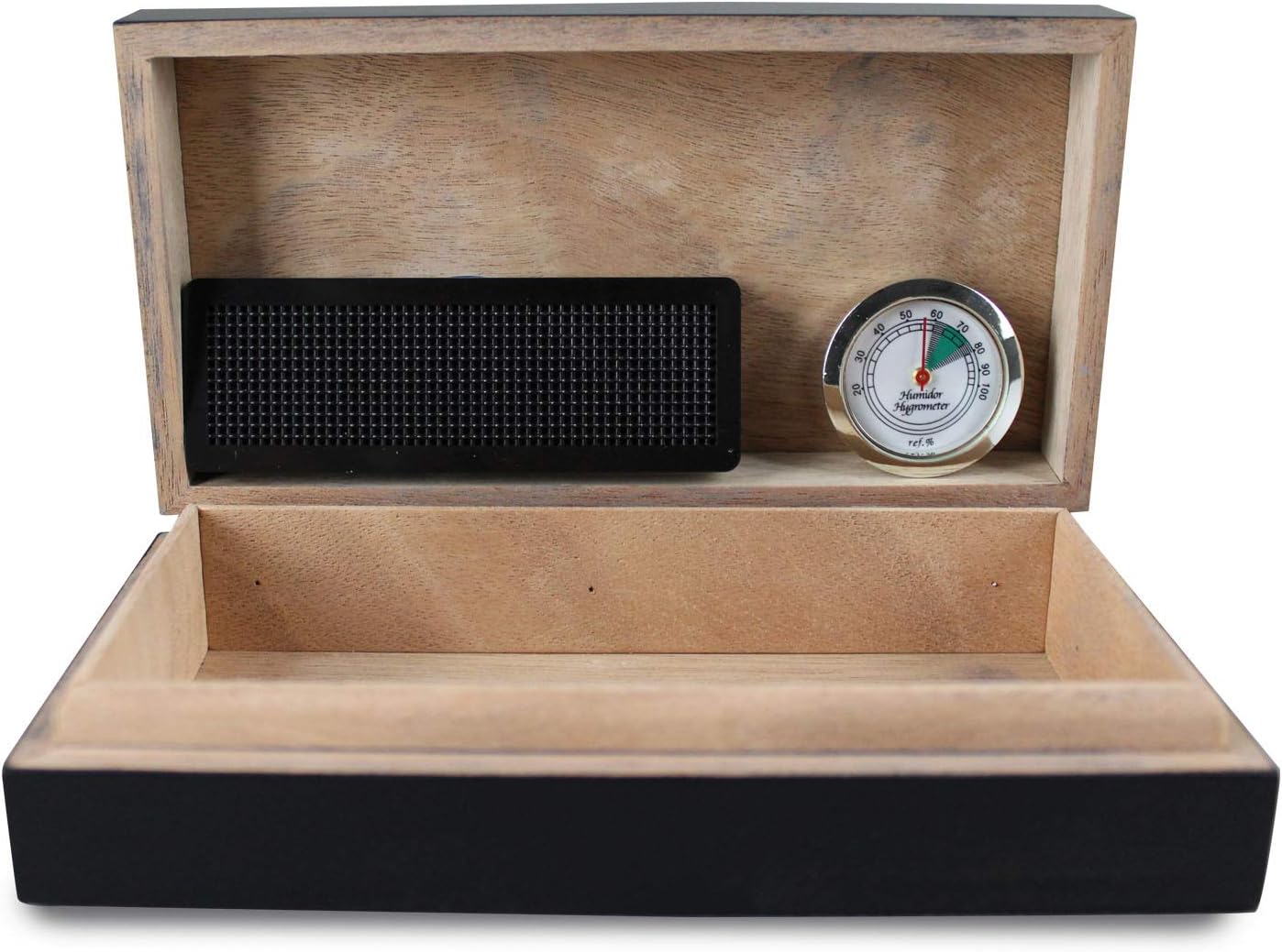 Zigarren-Humidor Box mit Hygrometer und Befeuchter, JK00179