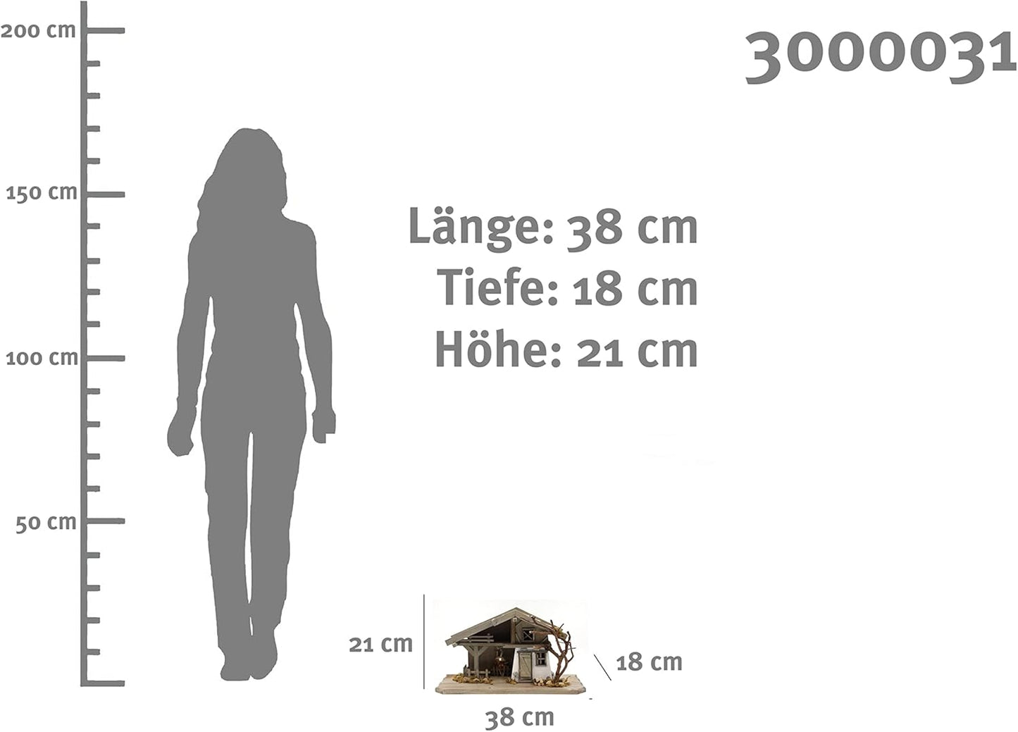 Krippenstall mit Beleuchtung