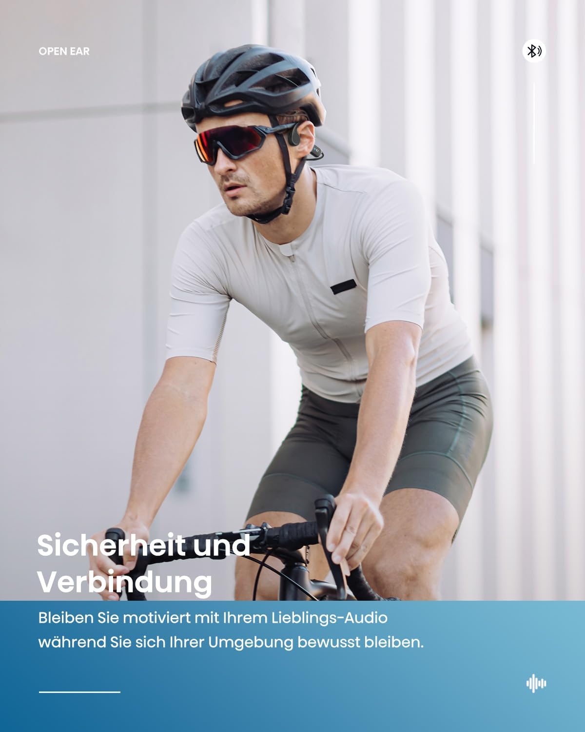 Knochenschall-Kopfhörer für Sport, Matt Schwarz