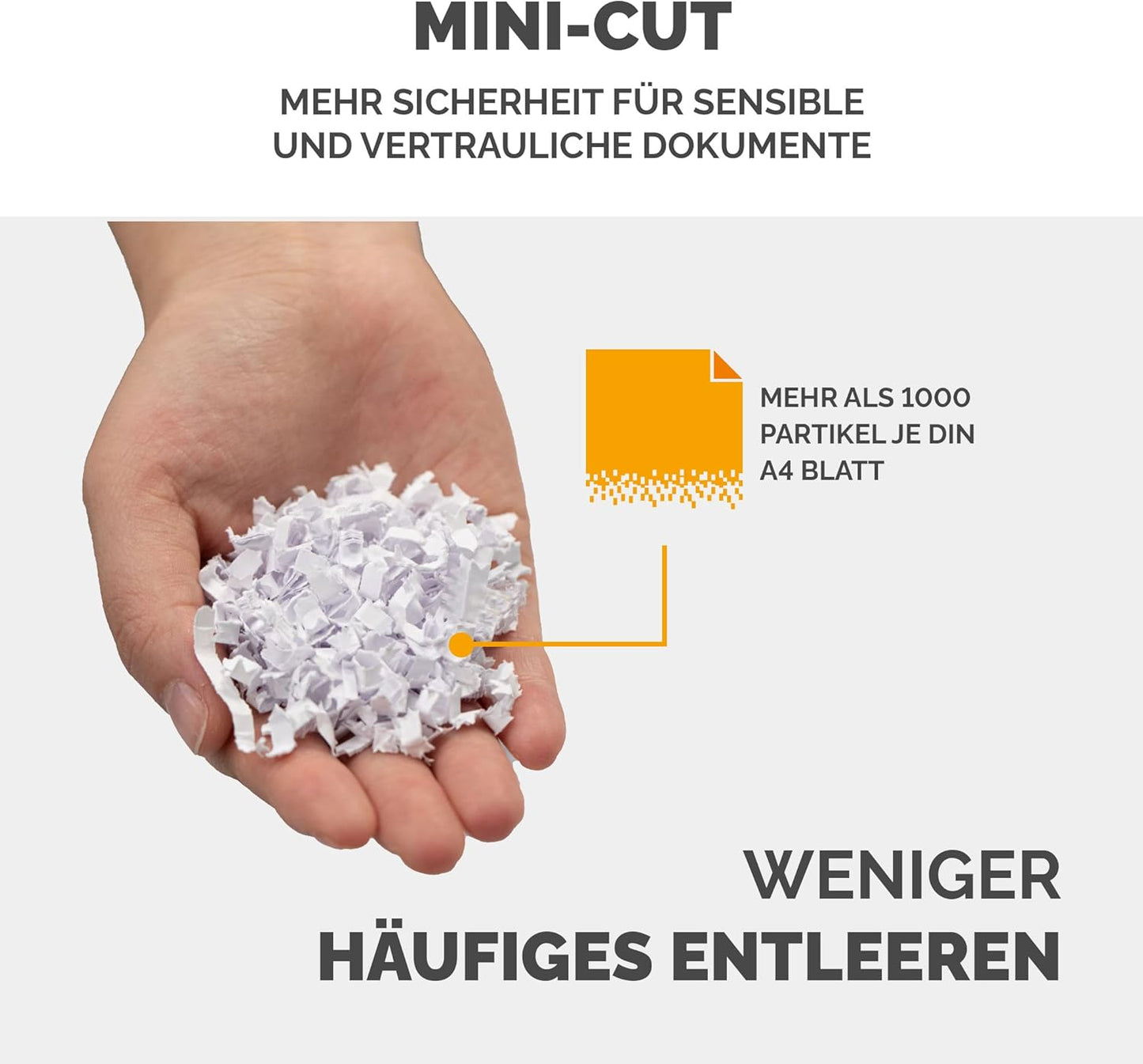 Aktenvernichter 12Ms, Single 12MS – 12 Blatt – Mini Cut – 23 Liter Papierkorb, 23-Liter-Auffangbehälter, Weiss