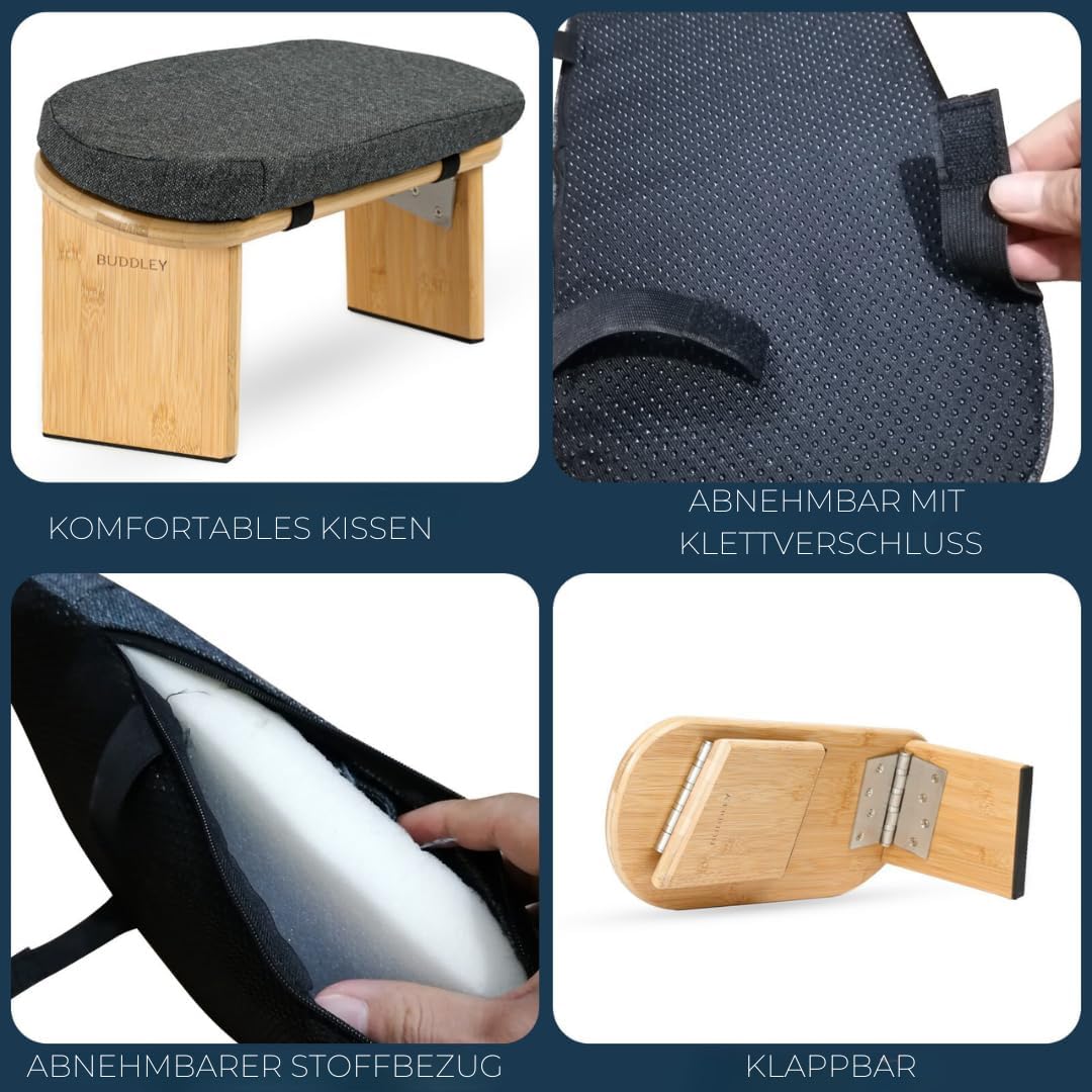 Klappbare Meditationsbank mit Kissen