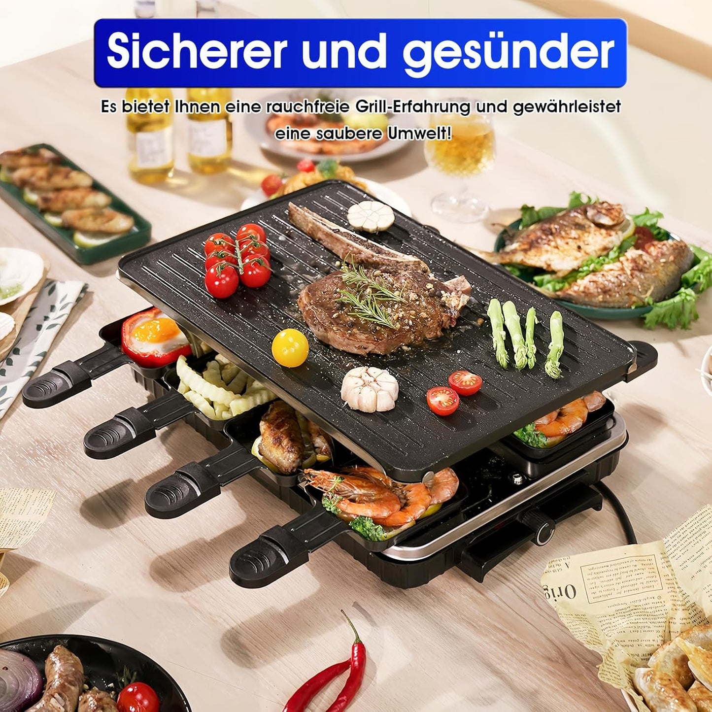 2-in-1 Raclette Grill