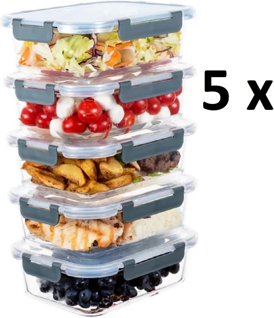 Glas-Frischhaltedosenset 5-teilig (370 ml), 5 x 370ml