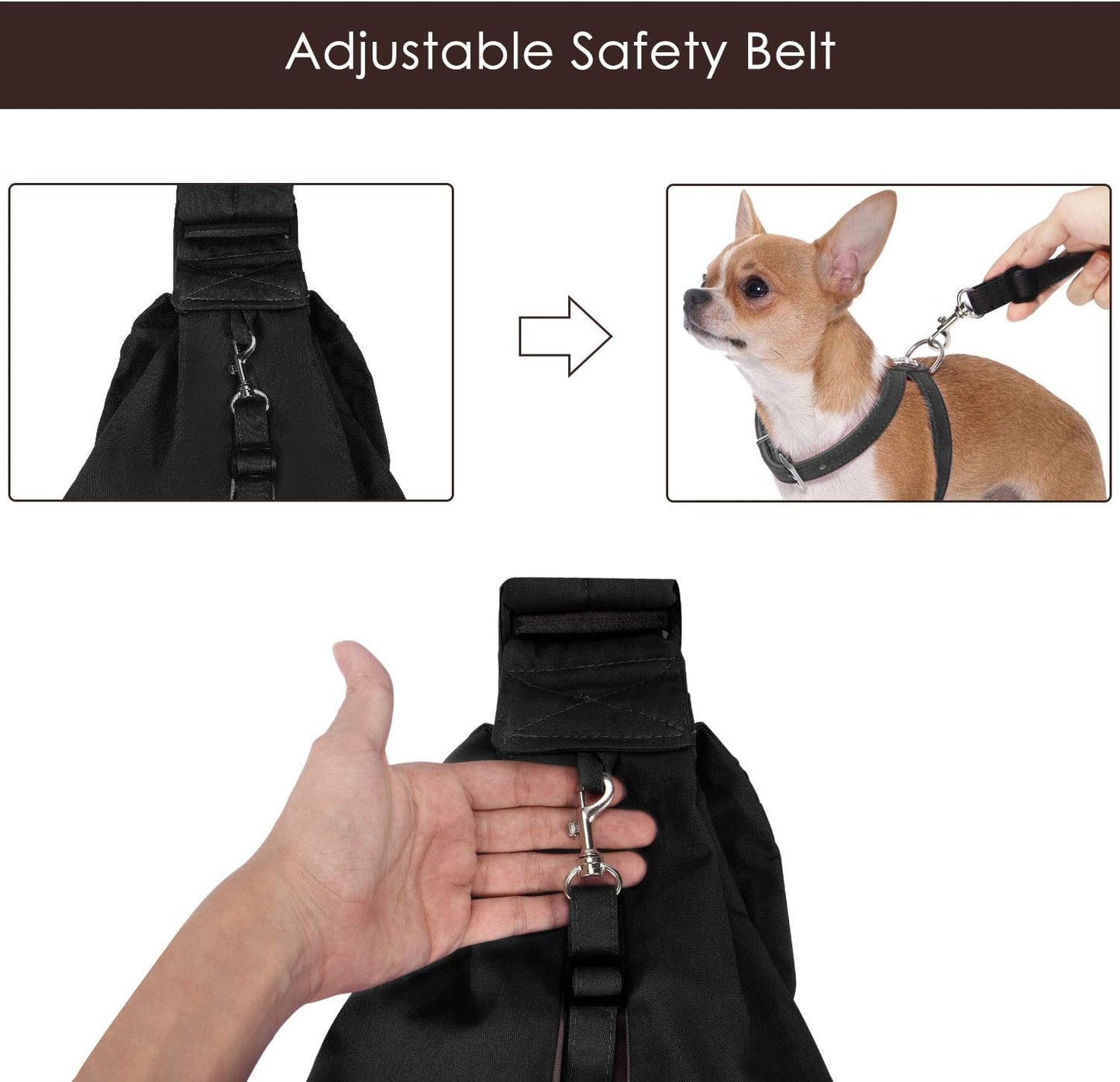 Tragetuch für Haustiere, Schwarz Für Haustiere mit einem Gewicht von 2,7 - 5,4 kg