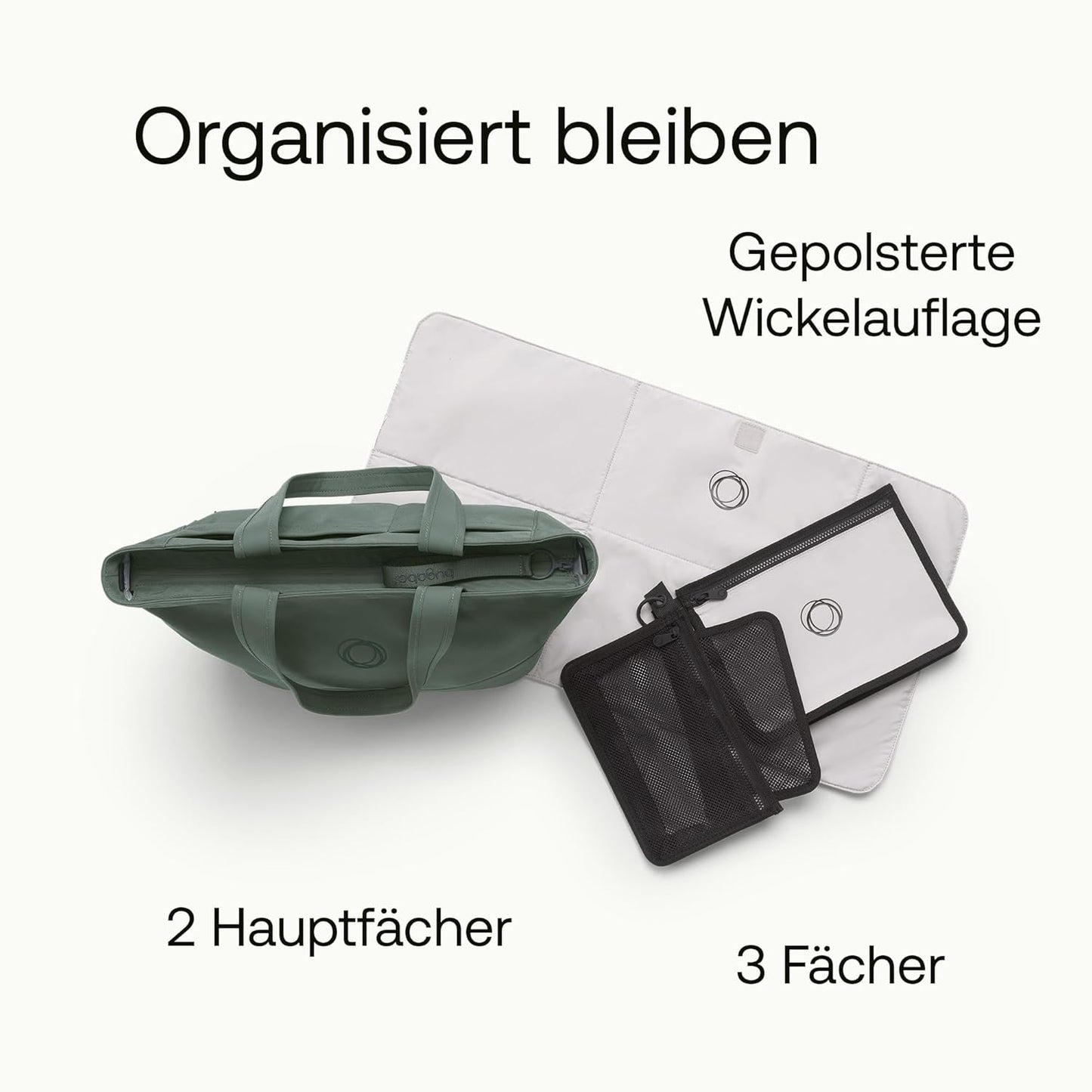 Wickeltasche mit Flaschenhalter, Forest Green