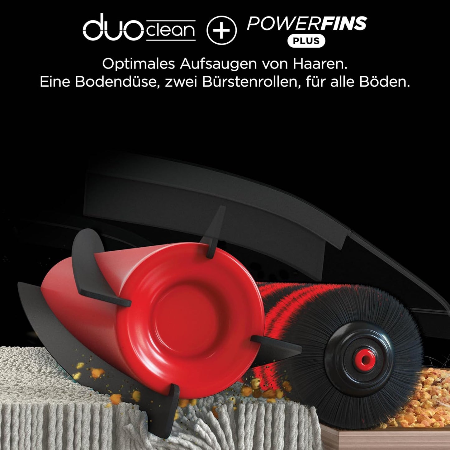 Stratos Akkustaubsauger mit Anti-Hair-Wrap & CleanSense IQ, Stratos Tierhaar-Aufsatz Und 2 Akkus