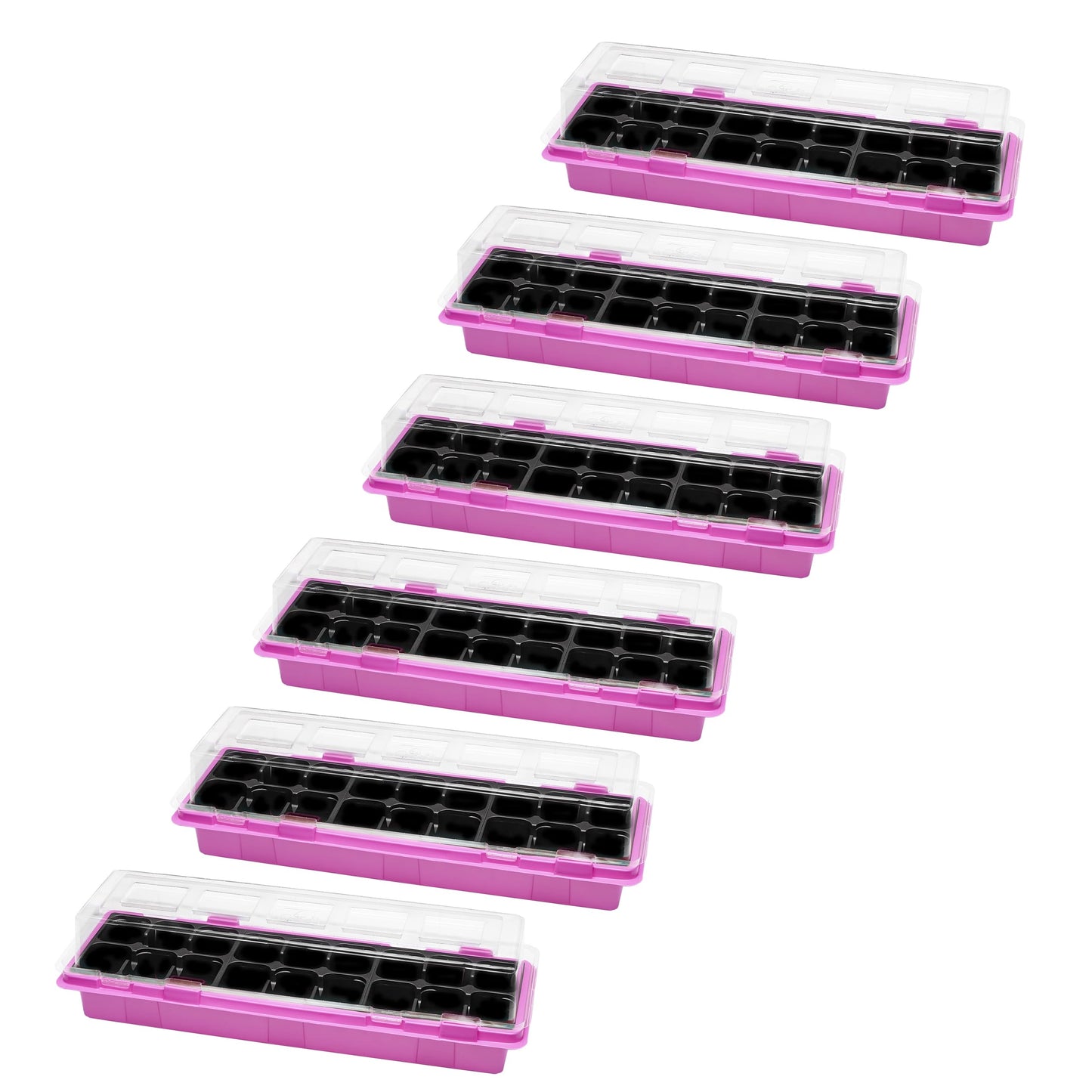 6-teiliges Anzuchtkasten-Set GD-0043, 47x16 cm Rosa, 6 Stück