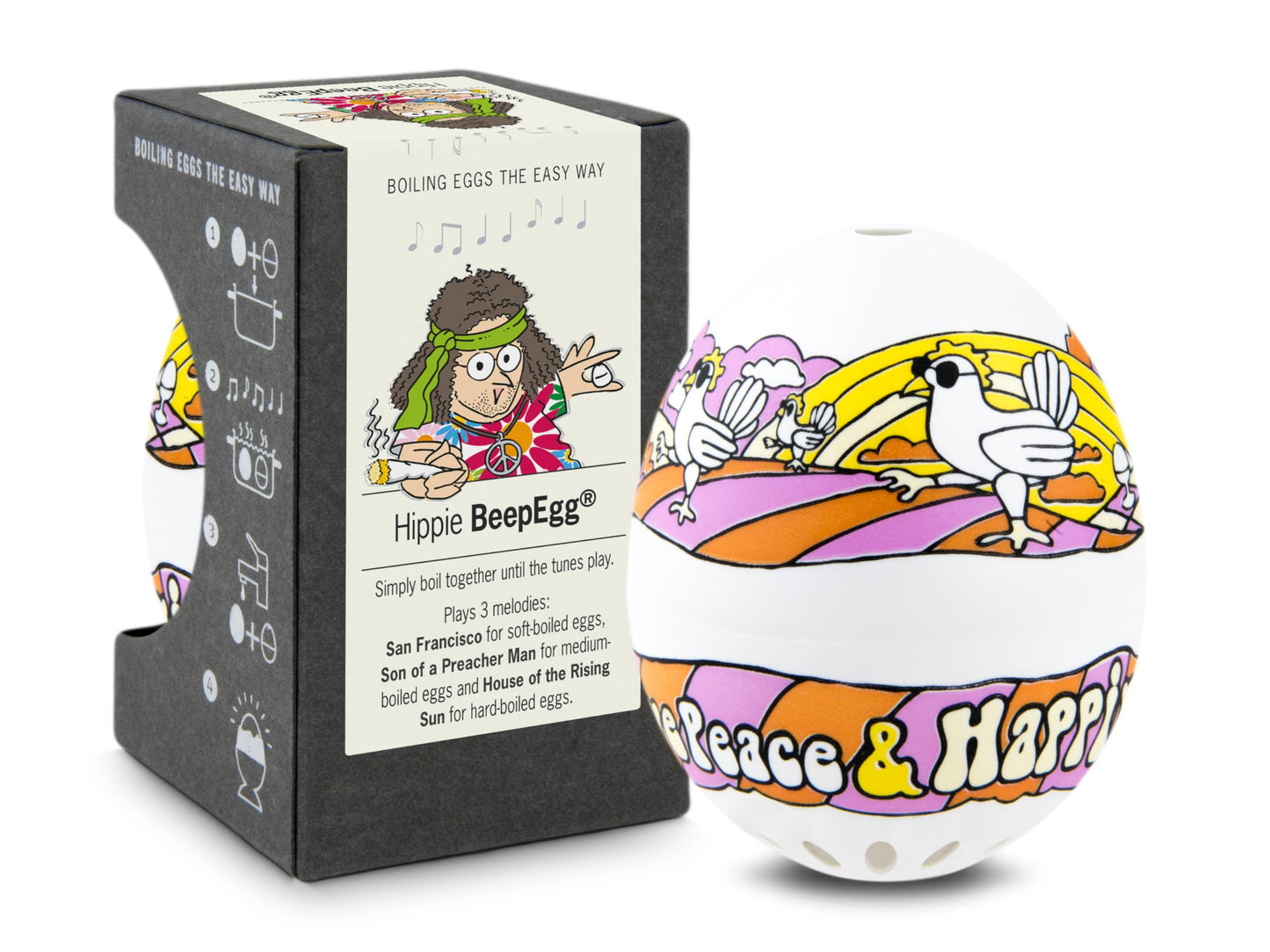 Singende Eieruhr Hippie zum Mitkochen - 3 Härtegrade