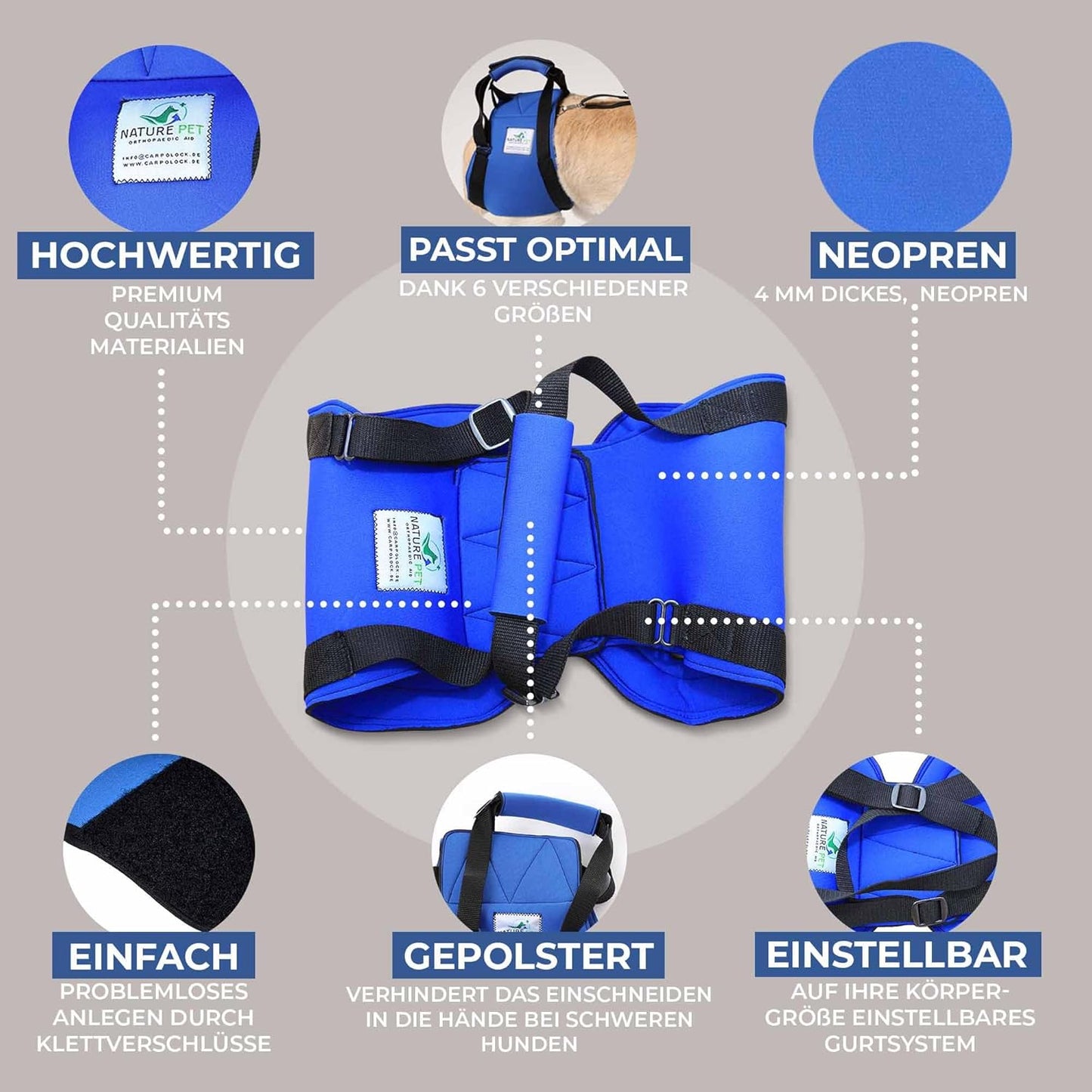 Gehhilfe für Hunde, S (1er Pack), Schwarz