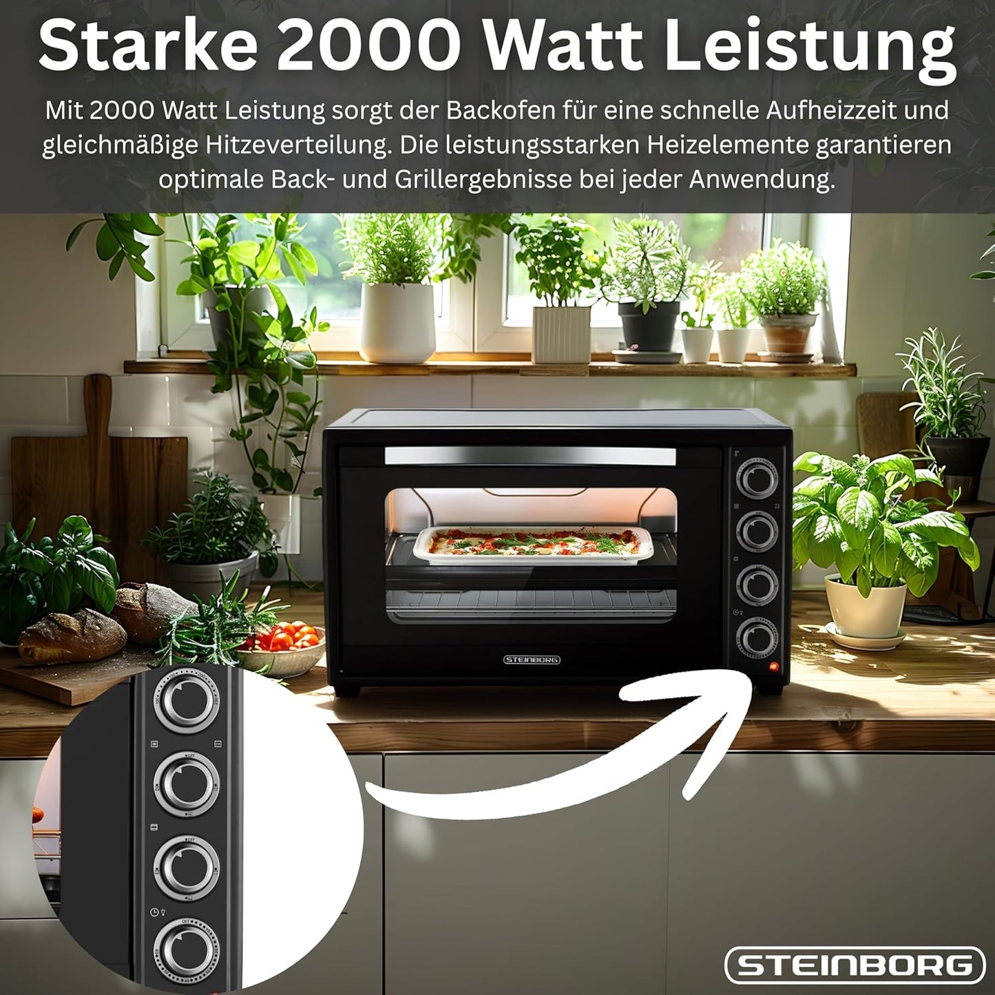 Minibackofen SB-3019 mit Umluft & Drehspiess