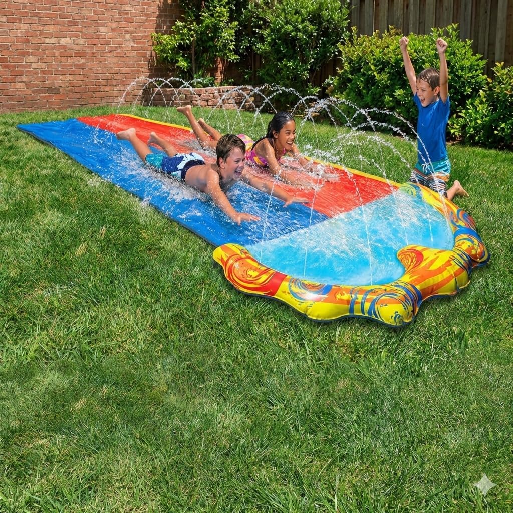 Doppel-Wasserrutsche mit Splash-Pool