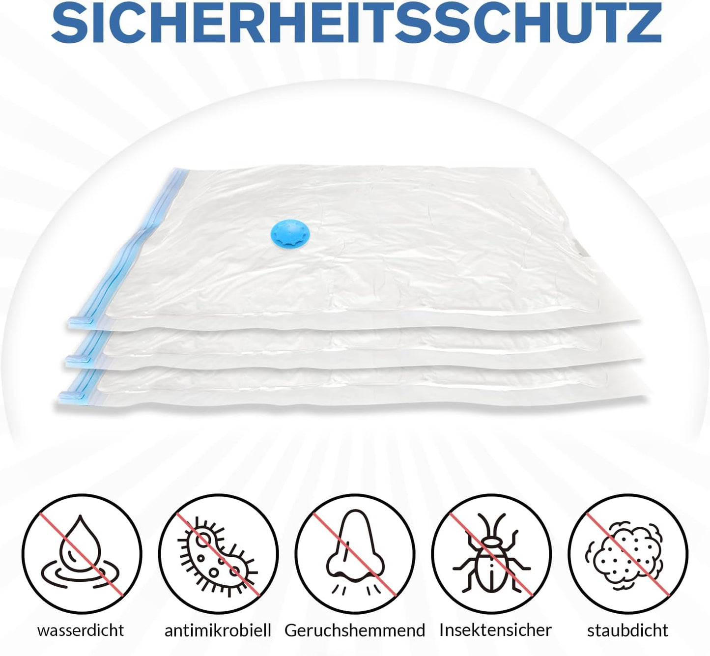 10er-Set Vakuumbeutel für Kleidung, 100X120CM
