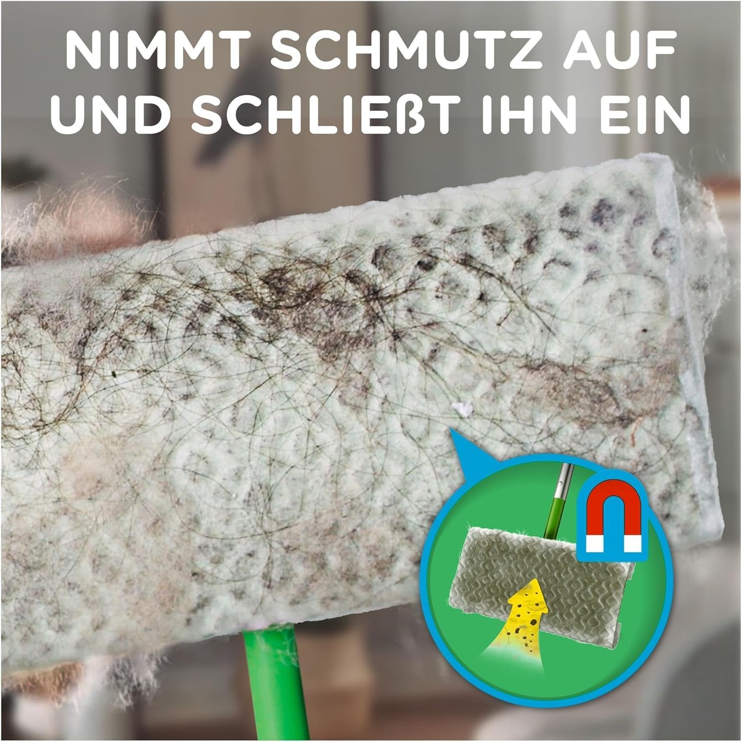 2in1 Bodenwischer-Kit, Starterset (Stab + 8xDry + Griff + 1xTuch)