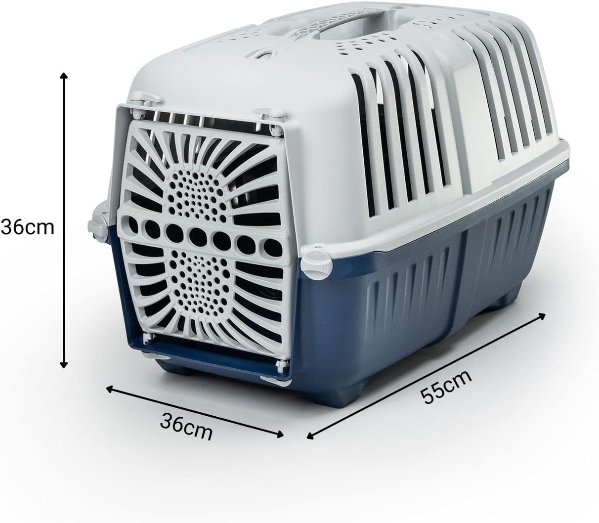 Hundetransportbox mit Schliesssystem, Dunkelblau L 55 x B 36 x H 36 cm