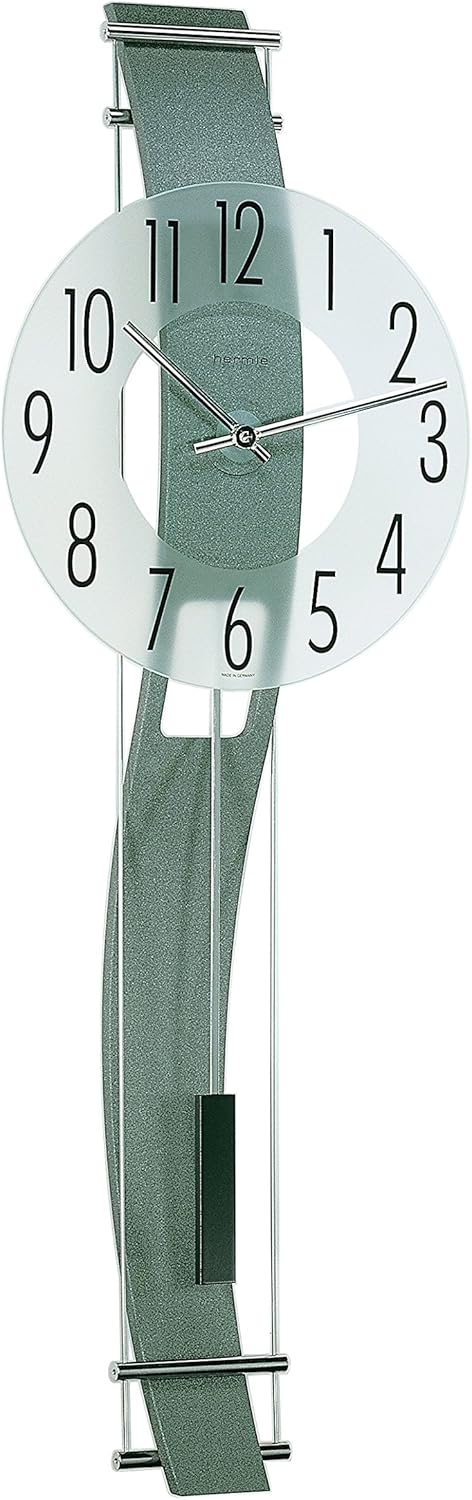 Wanduhr mit Pendel, Grau 80.5x27x11 cm