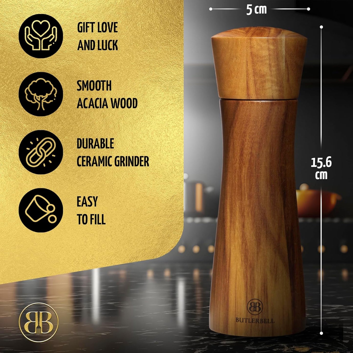 Salz- und Pfeffermühle mit Geschenkbox, Cupidon English