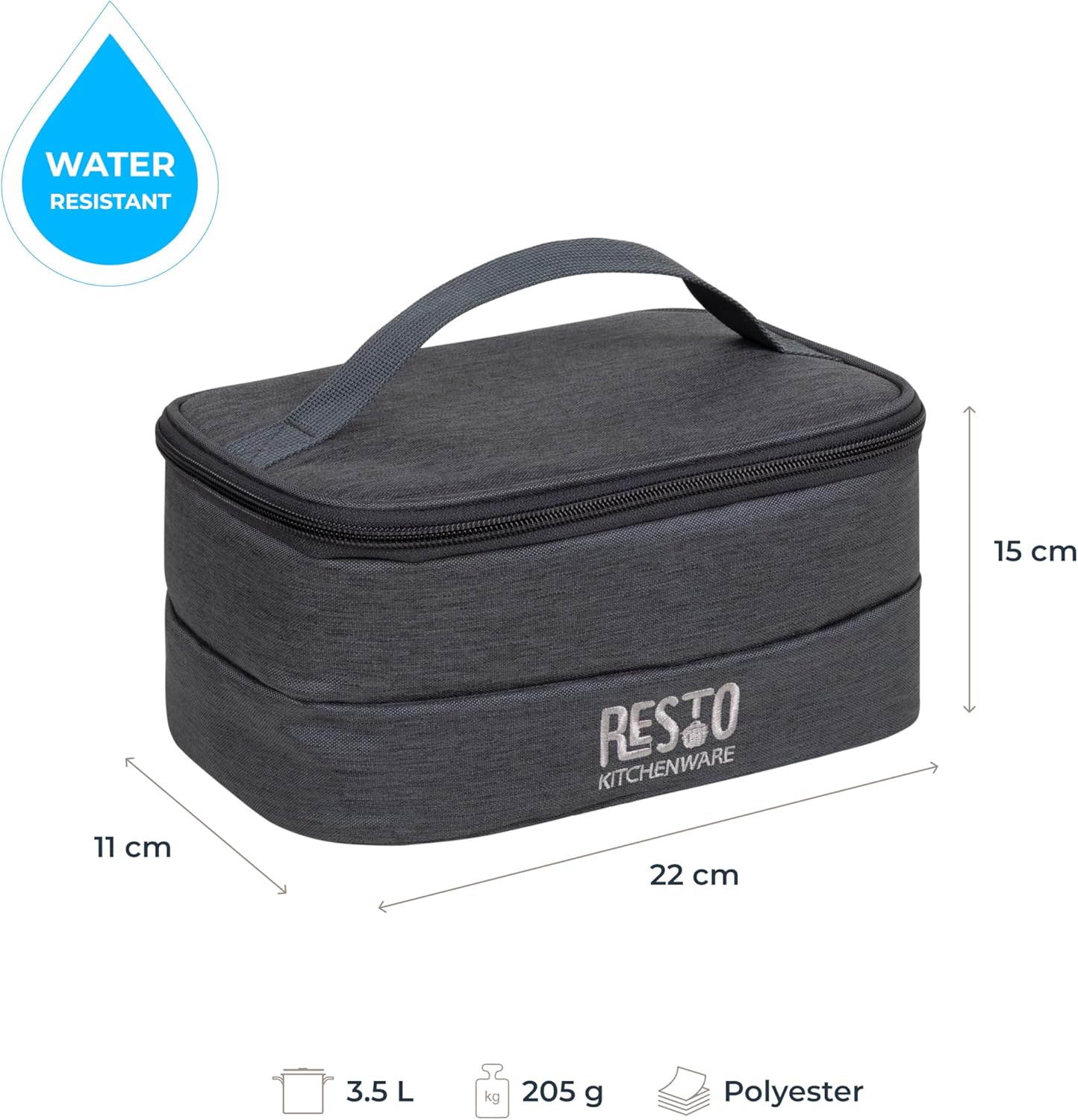 Faltbare Thermotasche, 3.5 L, Grau