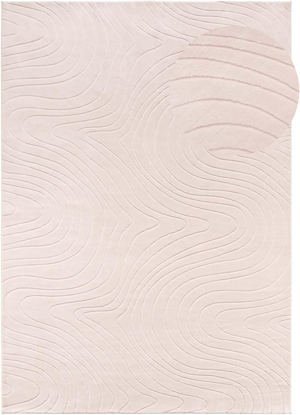 Rutschfeste Badematte, waschbar, Beige Abstrakte Wellen 120 x 170 cm (Rechteckig)