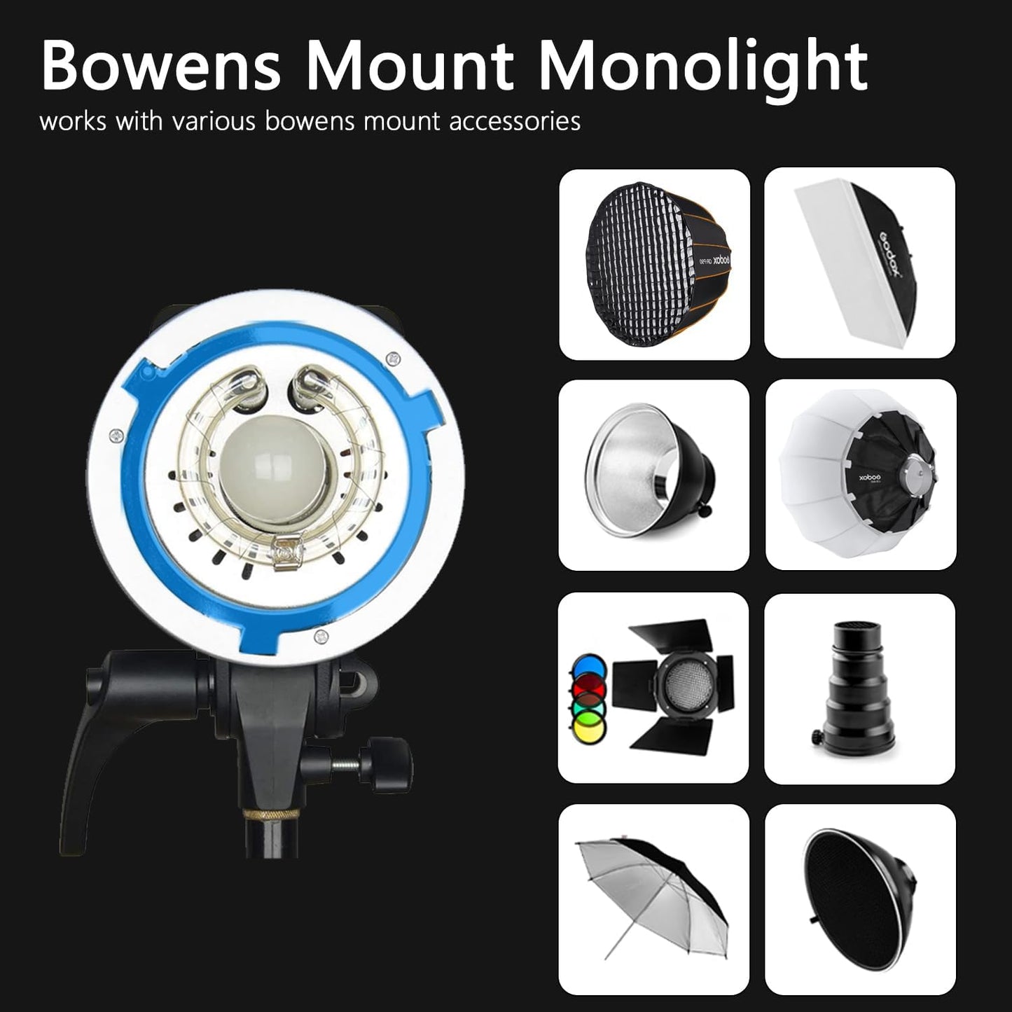 Studio Stroboskop Blitzlicht Kit, 300W x2