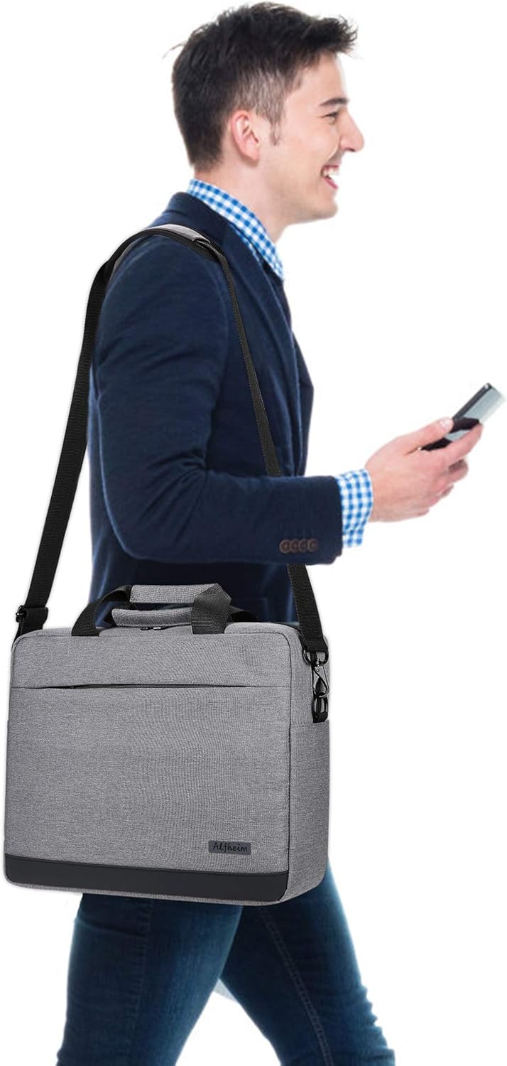 Laptoptasche mit Schultergurt, Grau 15,6-16