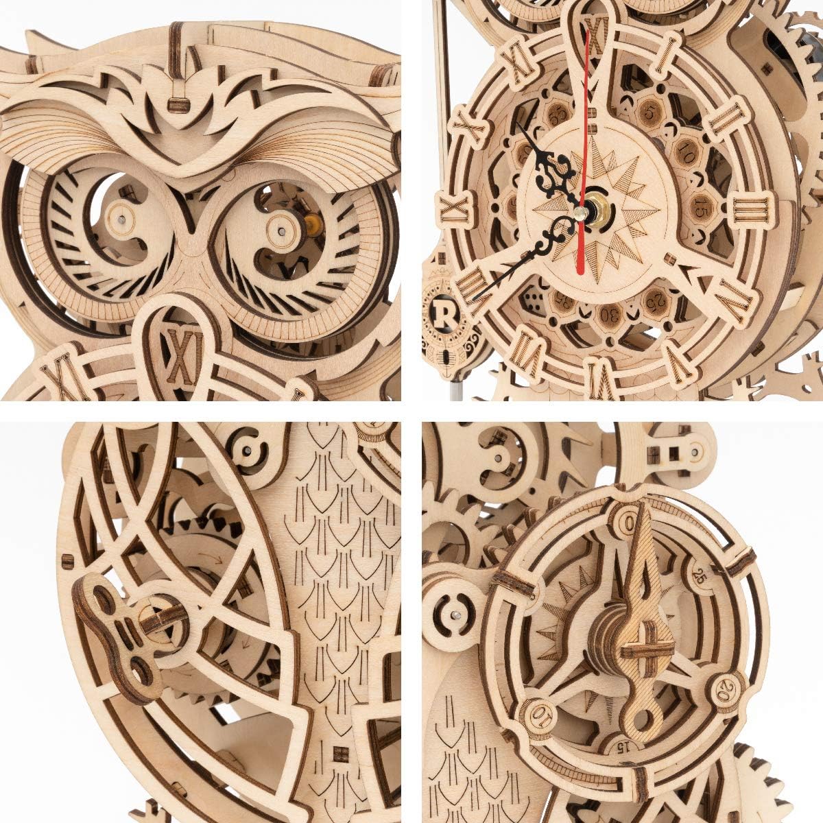 3D Holzpuzzle Owl Clock LK503, Owl Uhr