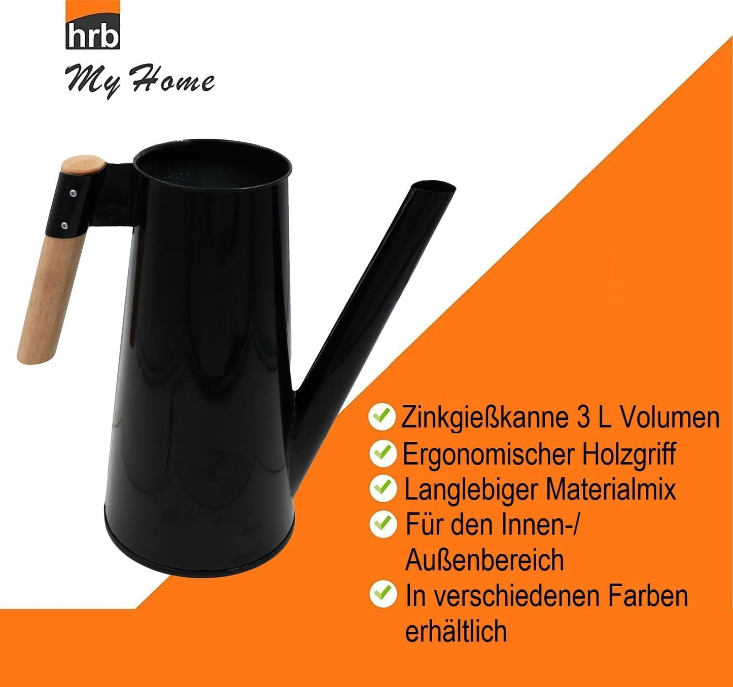 Zinkgiesskanne, Schwarz