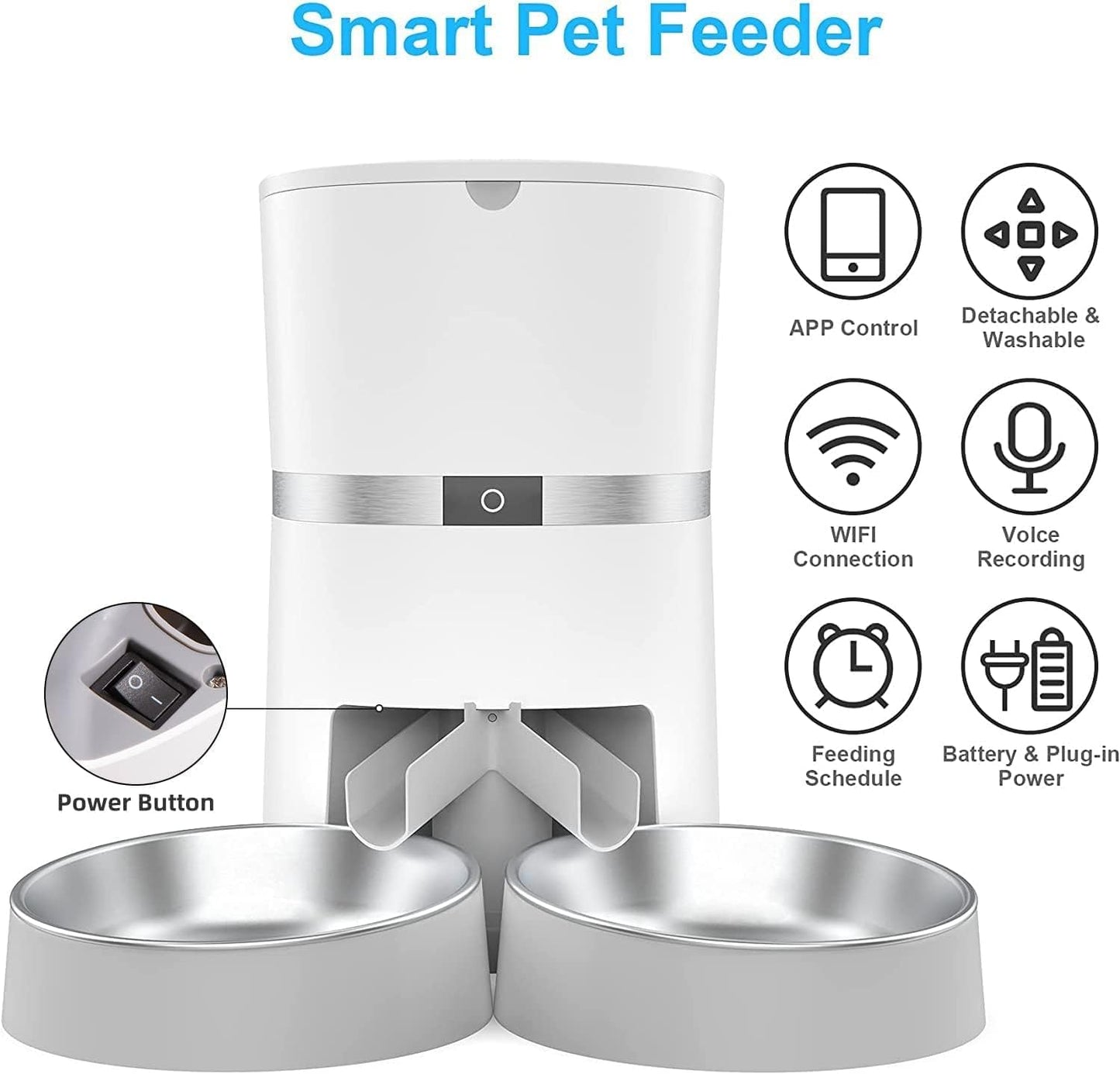Smart WiFi Futterautomat, Weiss