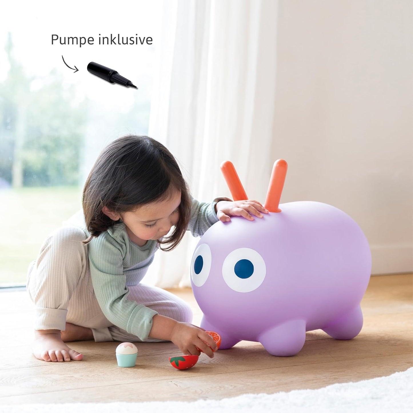 Aufblasbares Skippi-Sprungtier inkl. Pumpe, Lavendel