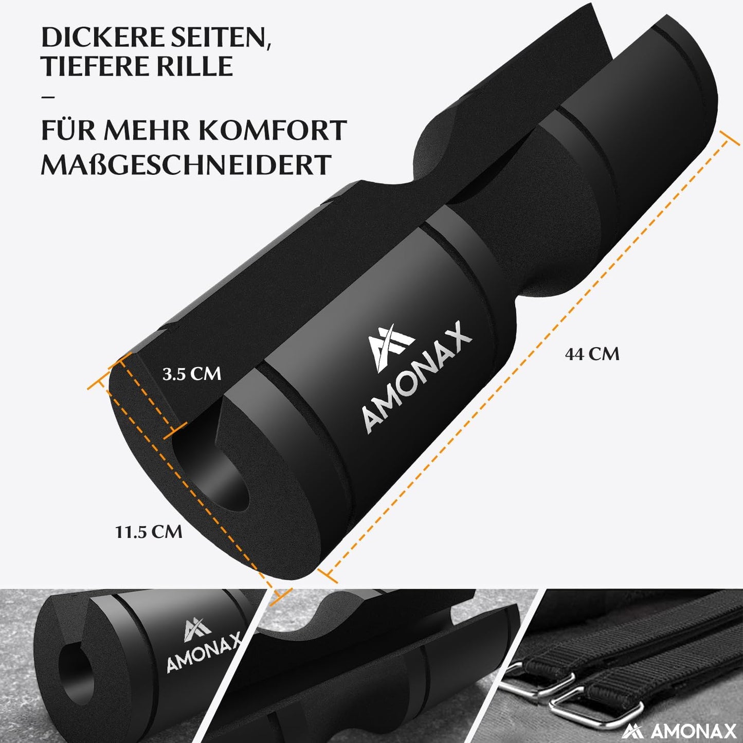 Langhantel Nackenschutz für Hip Thrust & Squats, Schwarz - Schaumstoff