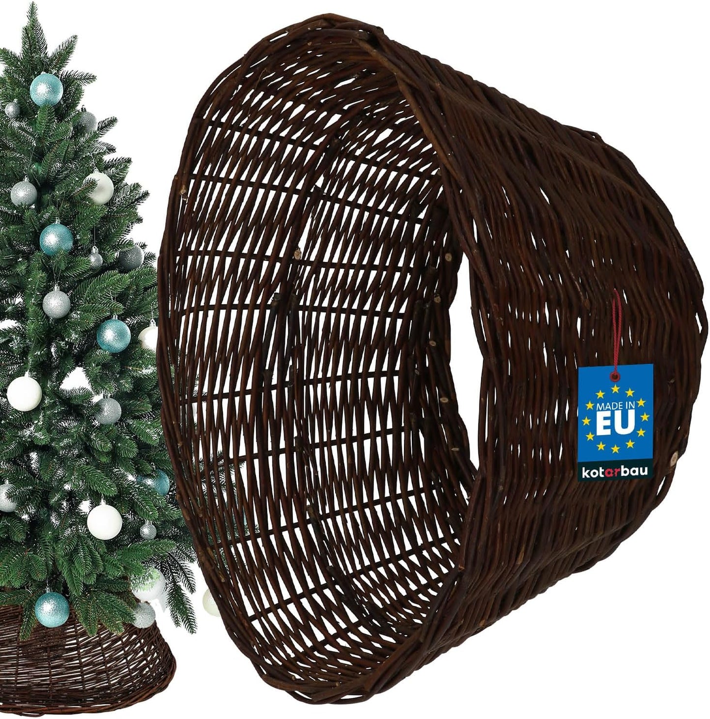 Weihnachtsbaumständer aus Weide, Dunkel Braun|Ø 45 cm