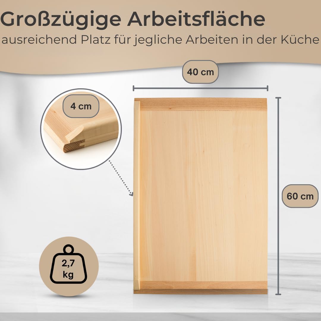 Backbrett, 60 x 40 cm, Backbrett Linde