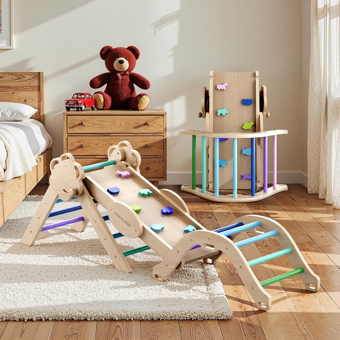 8-in-1 Klettergerüst mit Rutsche & Bogen, M Kühl