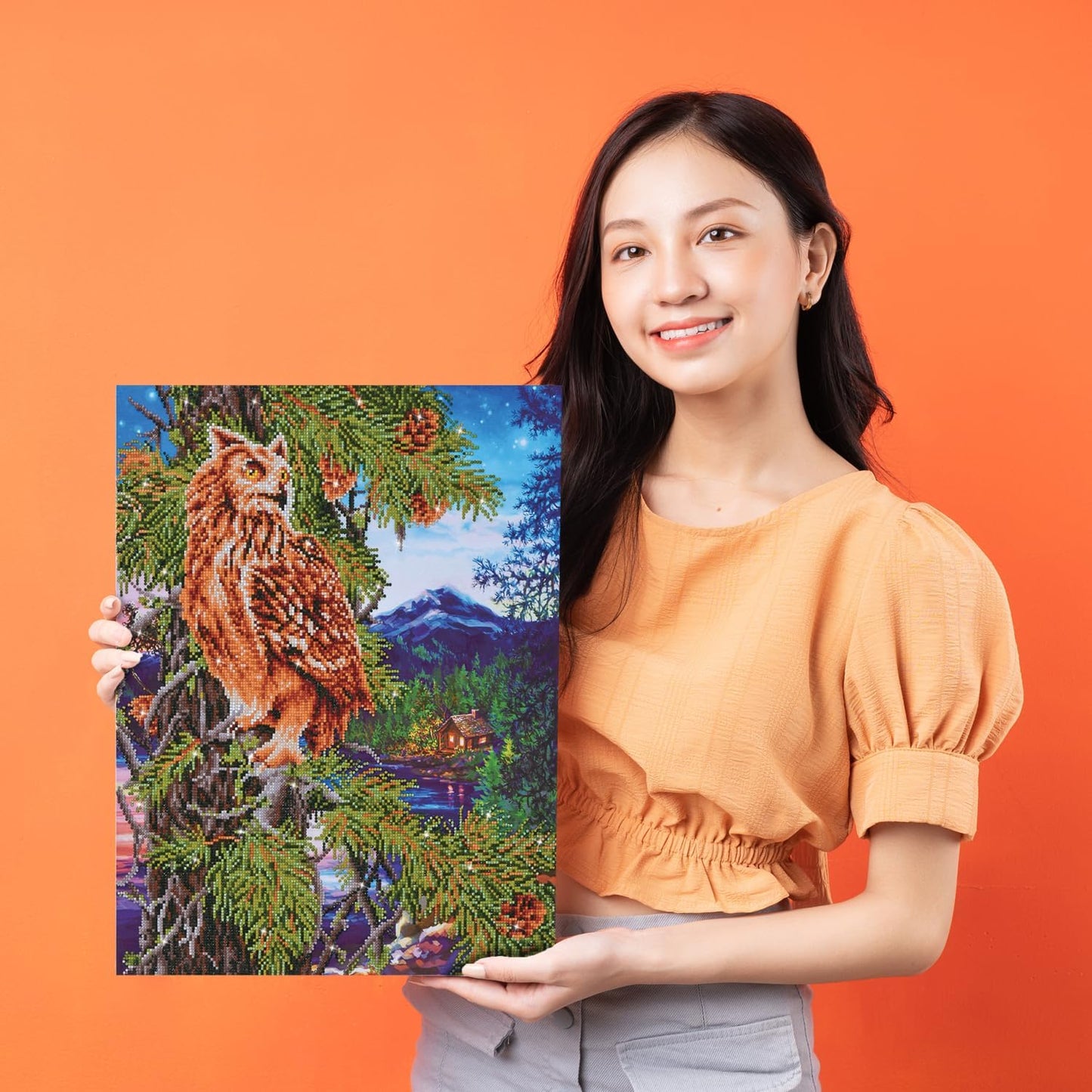 Diamond Painting Eule, Twilight Wisdom