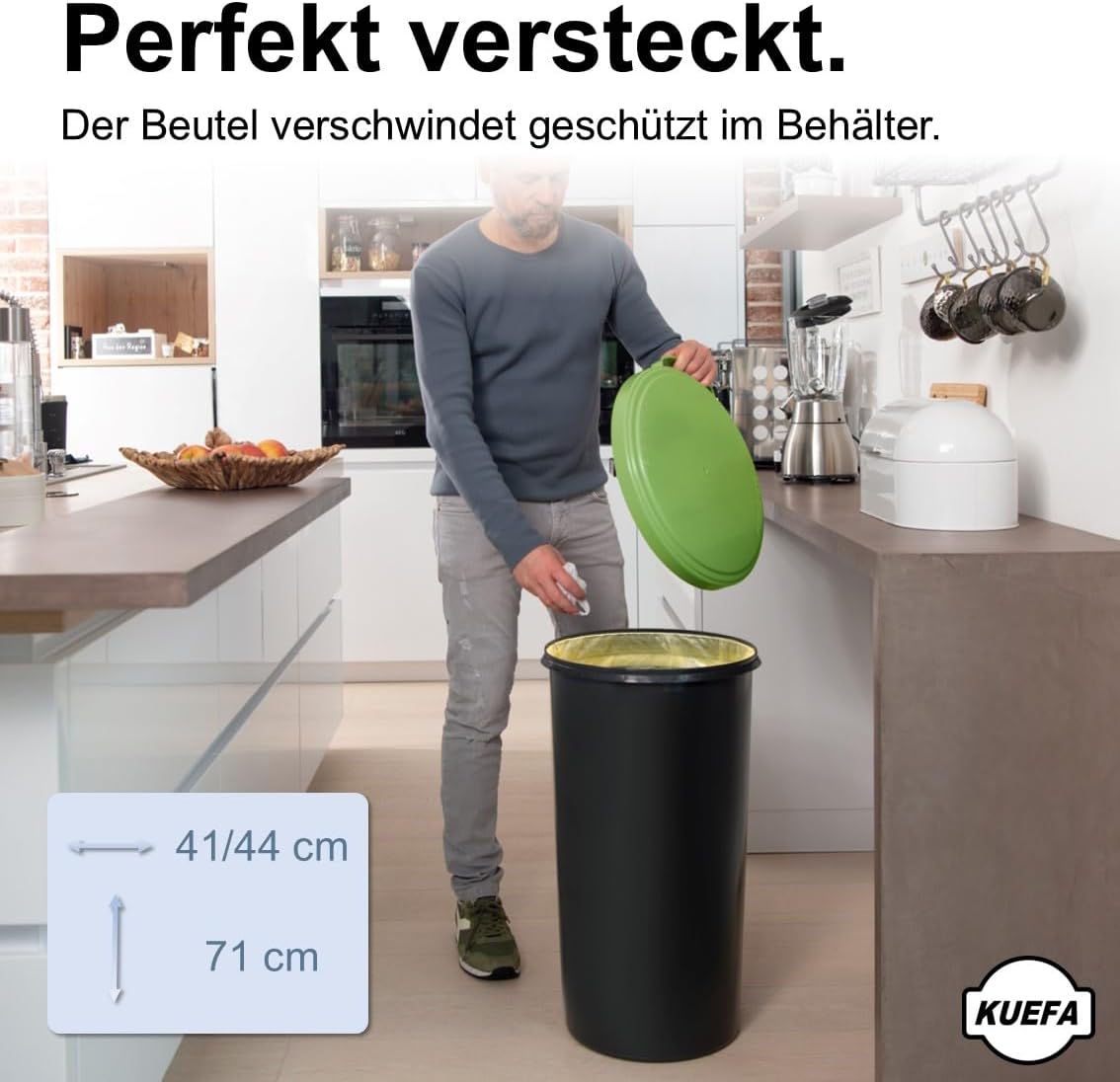 Müllsackständer mit Deckel, Hellgrün