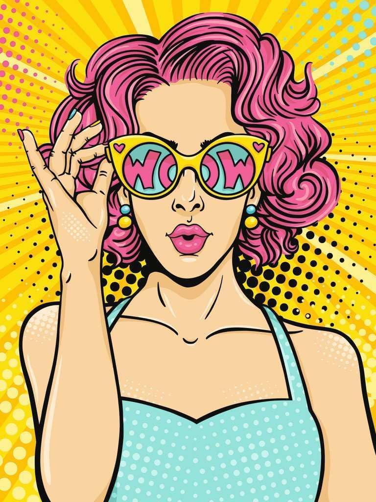 CreArt Canvas Leinwand - Lady in Pink (PopArt)