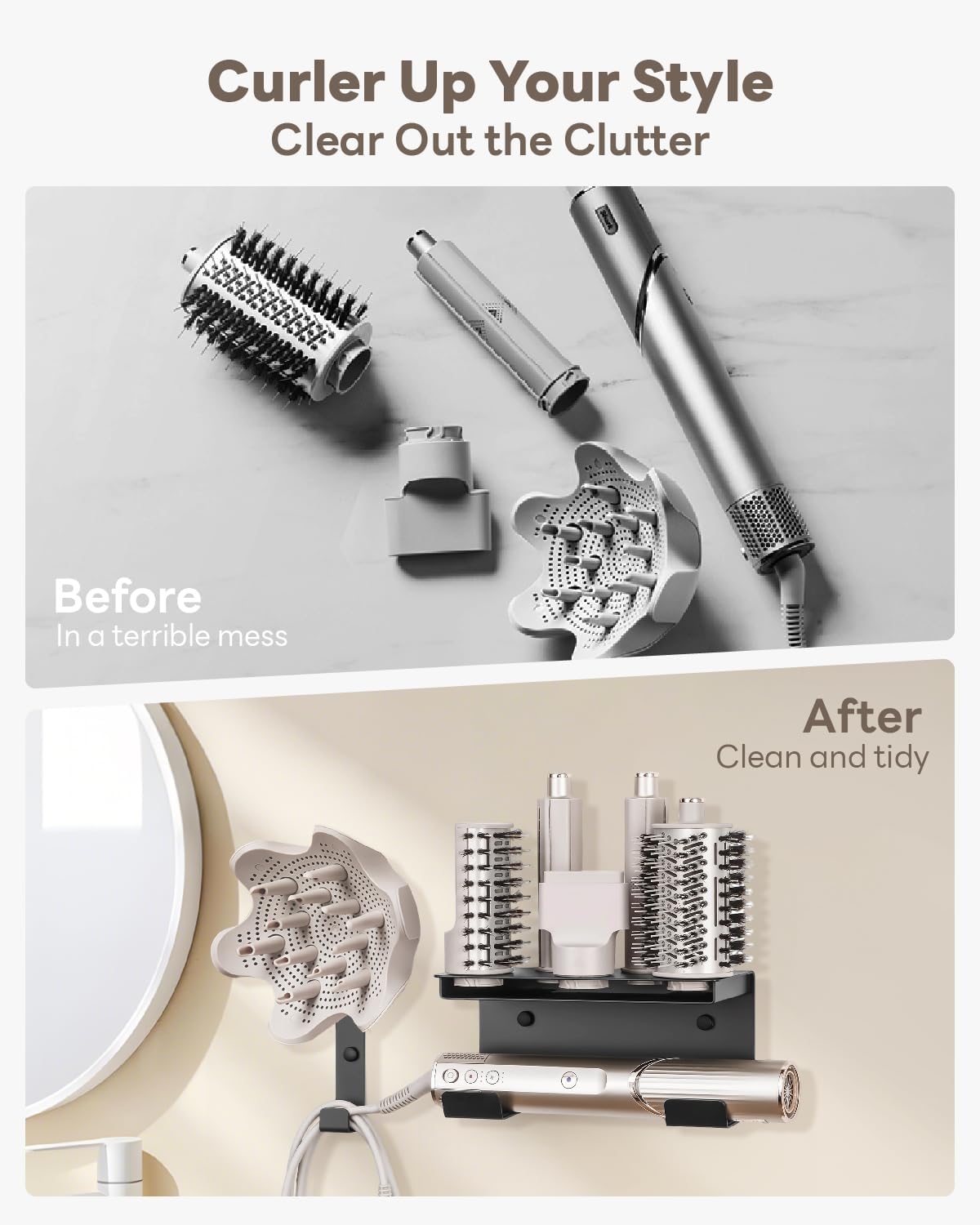 Fönhalterung für Shark Hairstyler mit Kabel- und Diffusorhalter, Td79