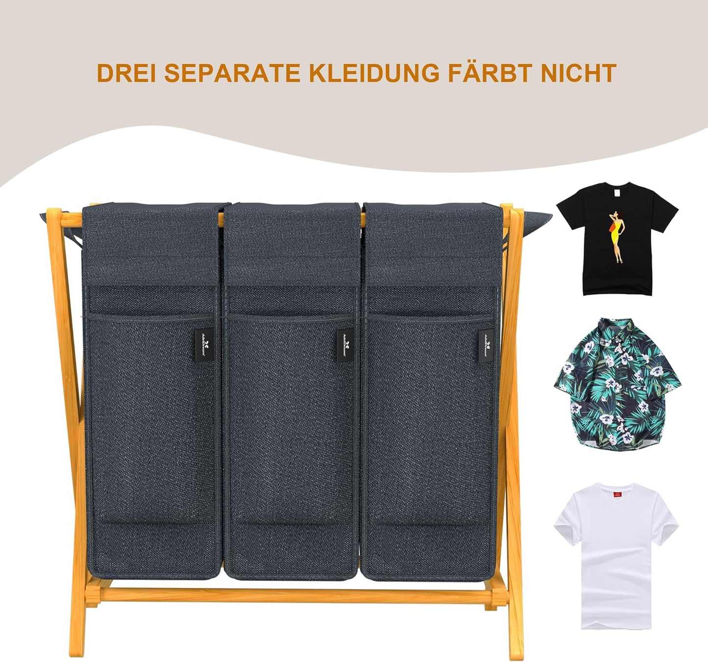 Wäschesortierer, 150l Grau