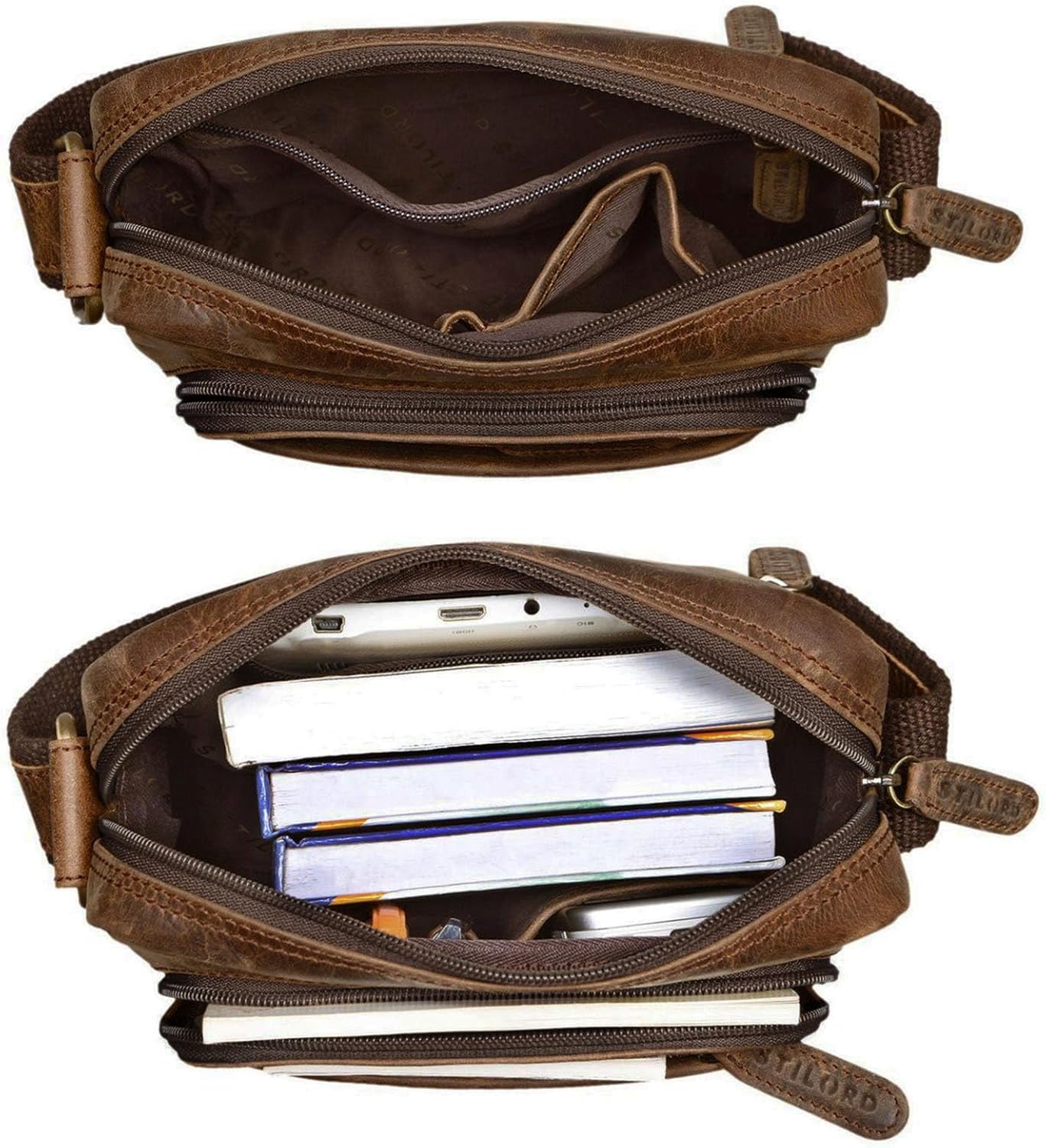 Vintage Herren Ledertasche, Zamora - Braun