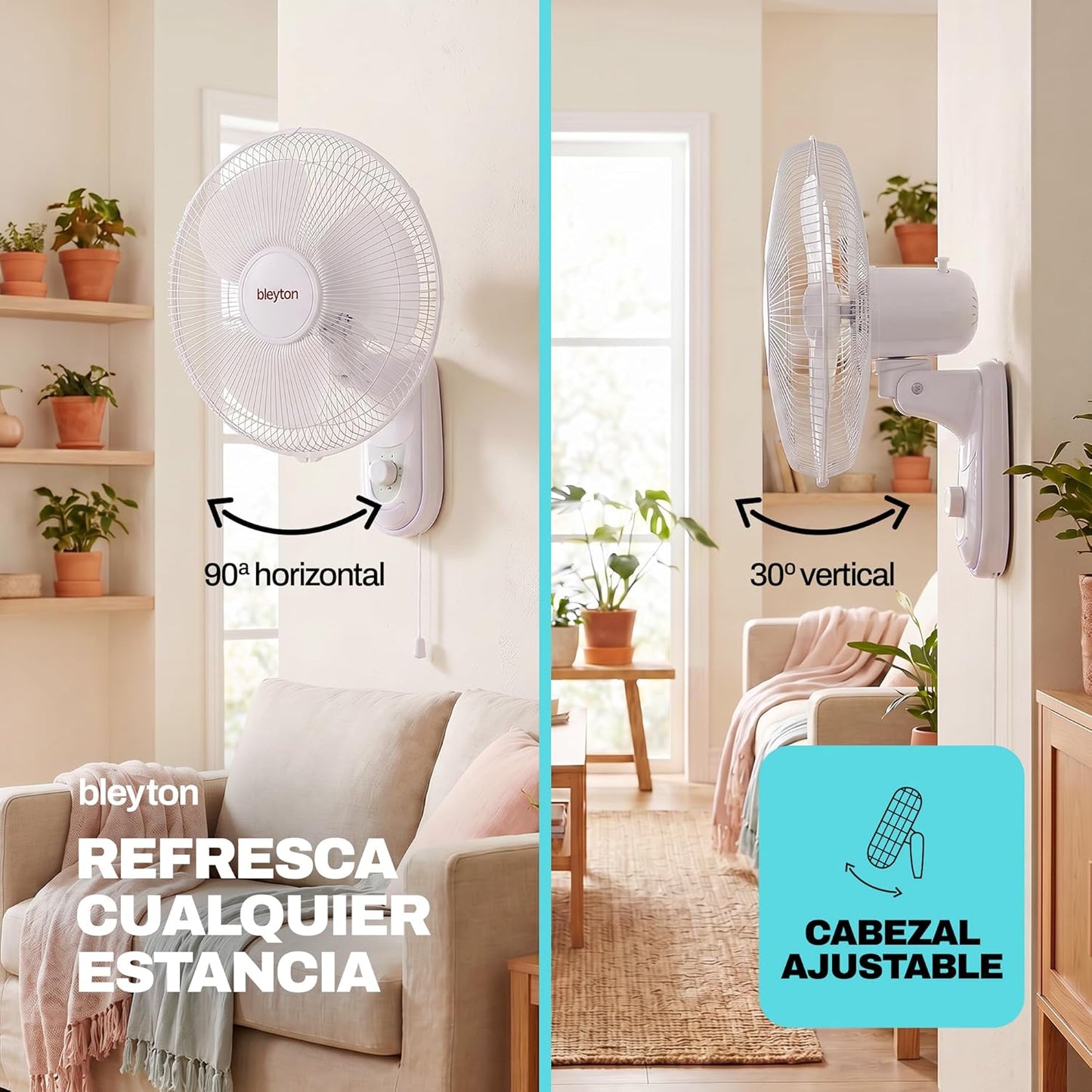Classic Wall Wandventilator mit Zugschalter und Oszillation