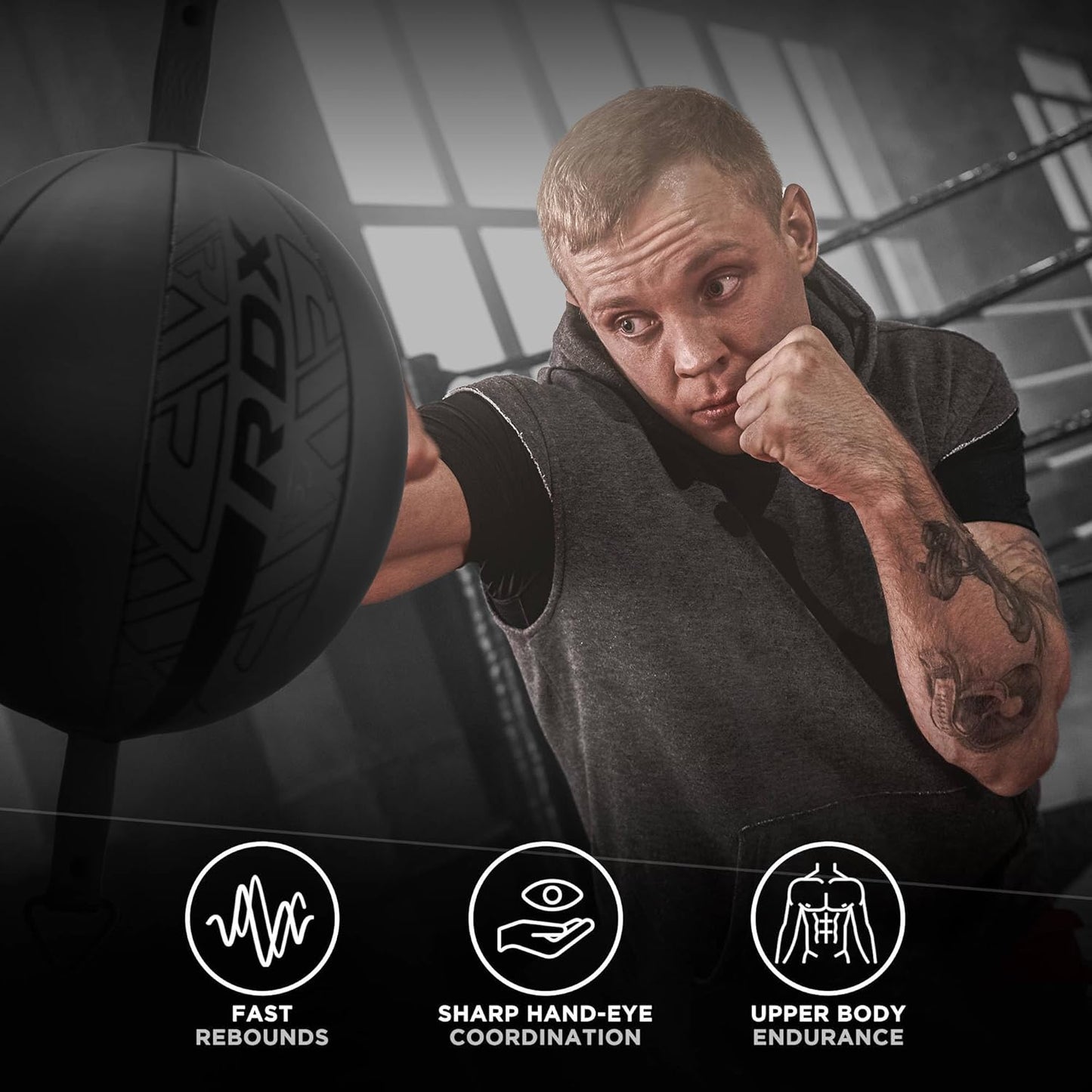 Doppelendball Reflex Speed Punchingball, Schwarz