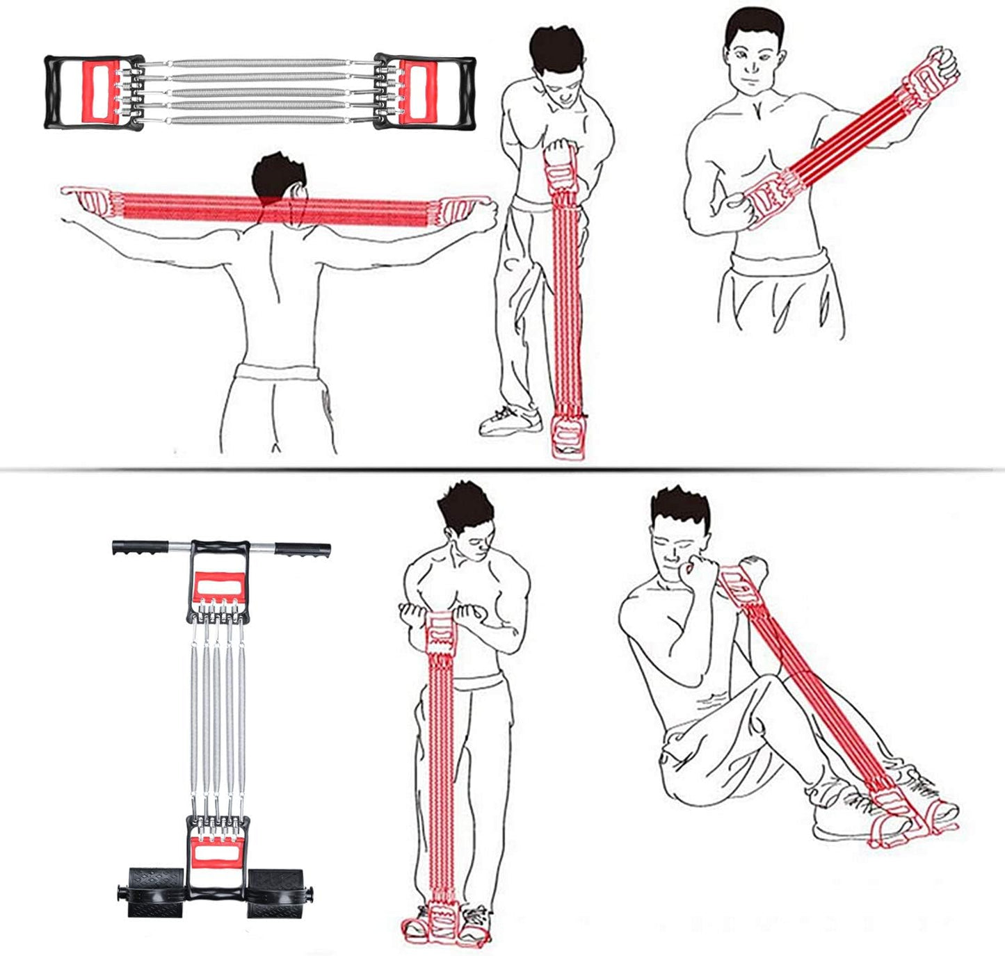 3-in-1 Sportgerät: Bauchtrimmer, Handgreifer & Expander