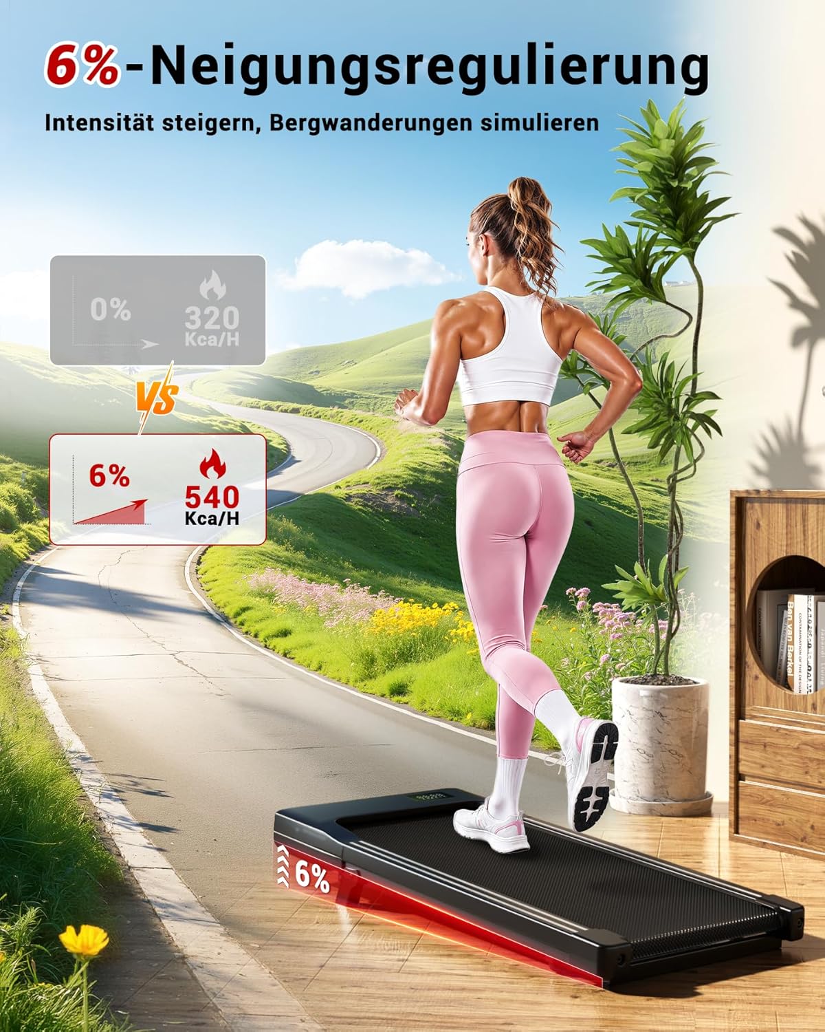 Walking Pad mit Steigung