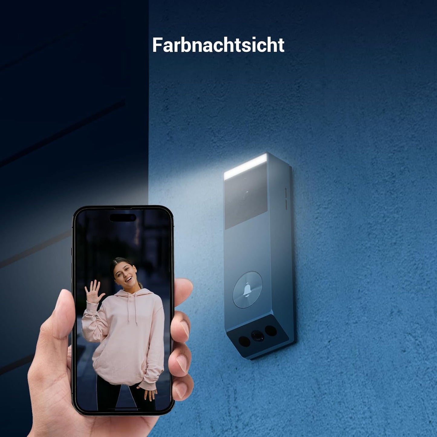 Video Türklingel mit Doppelkamera & Solarpanel, Video Türklingel mit Chime