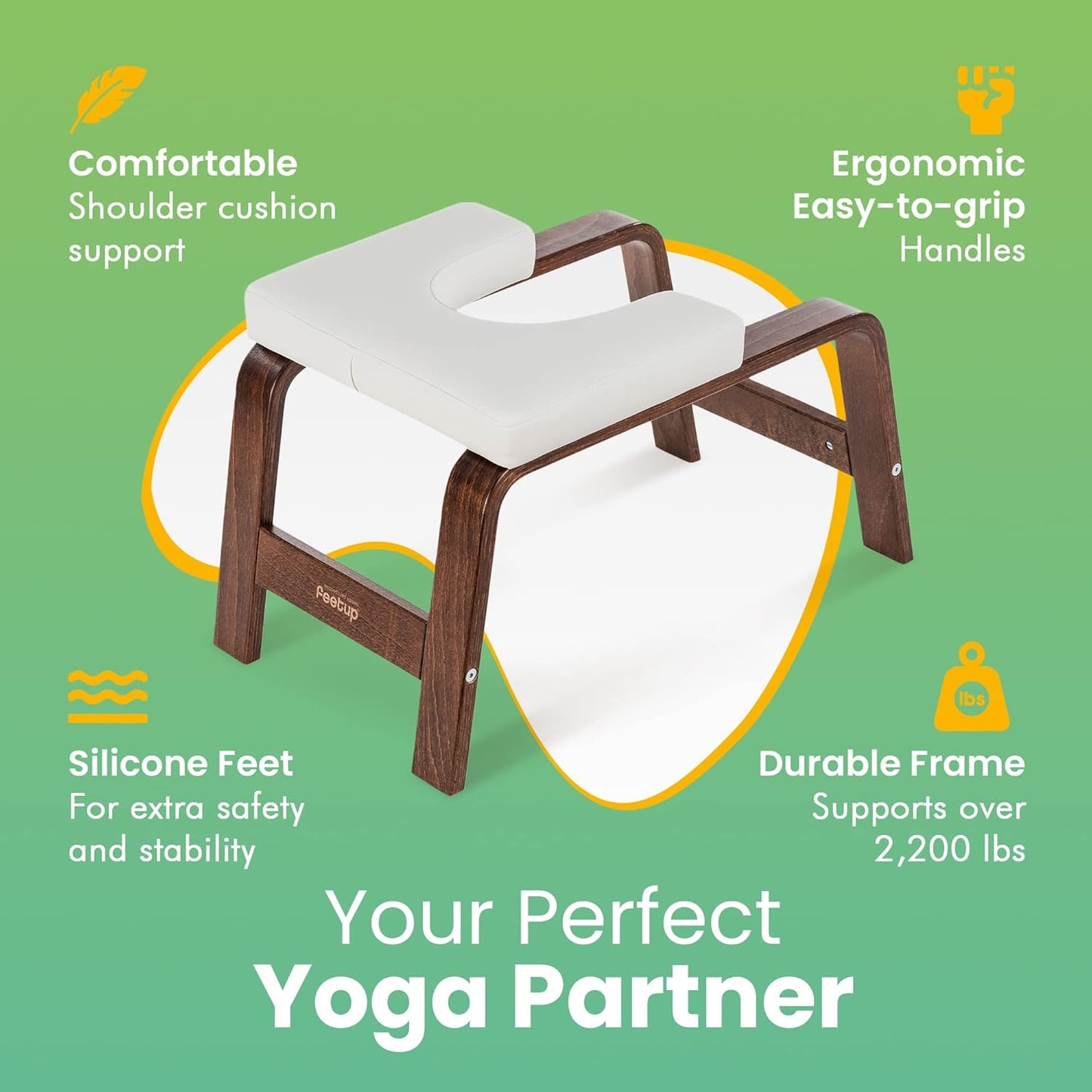 Yoga Kopfstandhocker, Chocolate, White