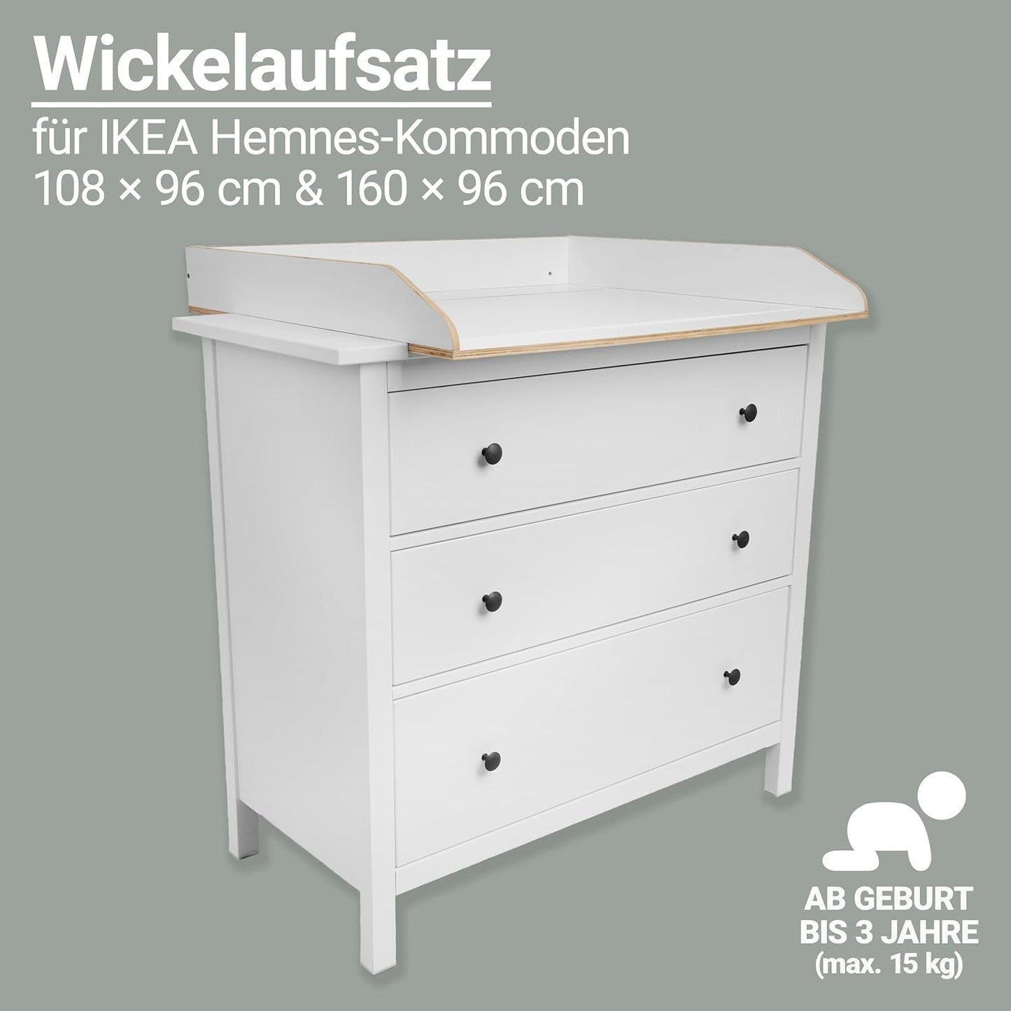 Wickelaufsatz für Ikea Hemnes Kommoden