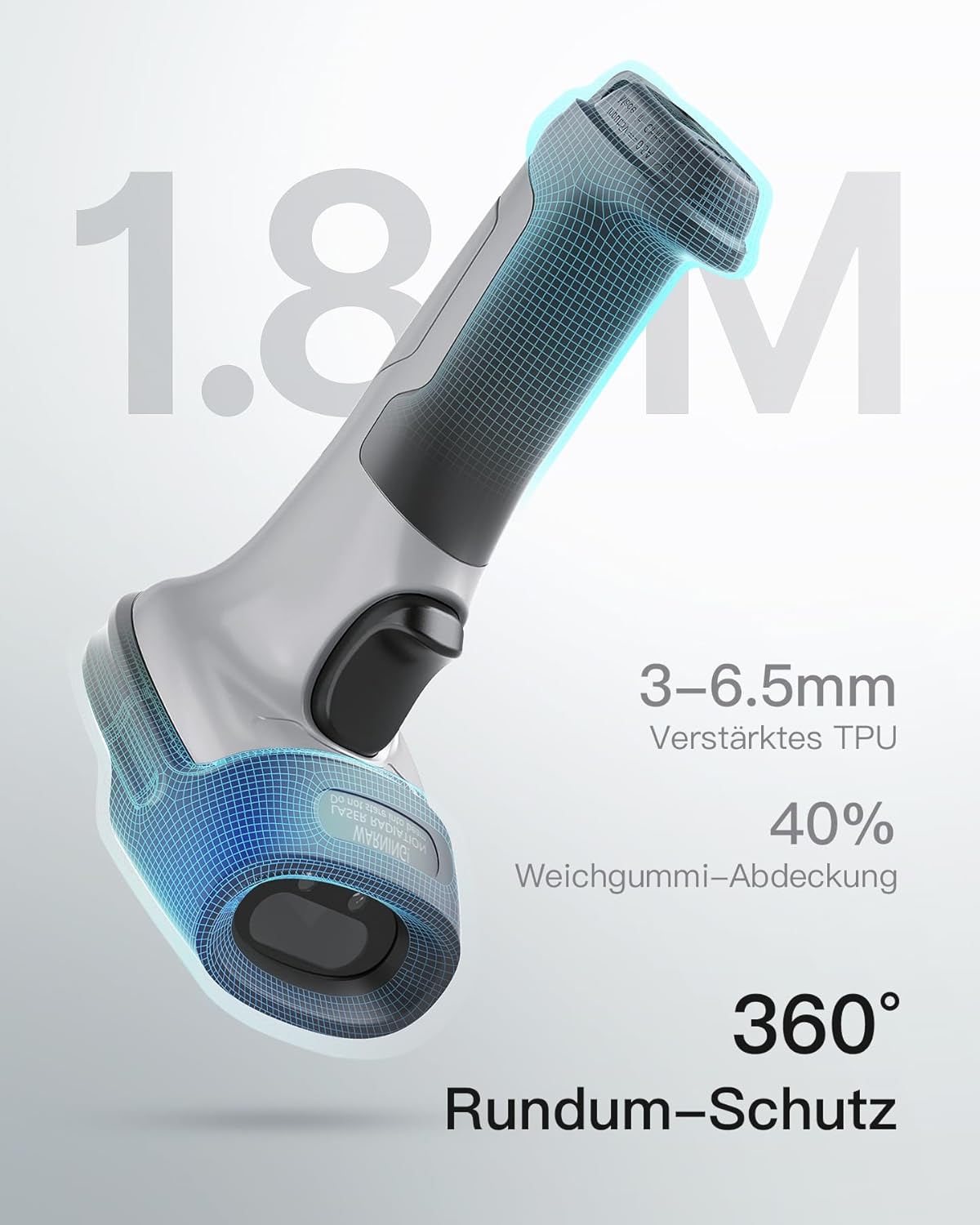 Barcodescanner BCST-70 für 1D, Grau 1D