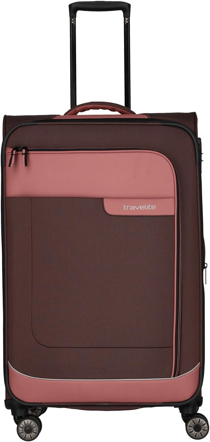 VIIA 4-Rollen Kofferset 4tlg., Trolley Set (L/M/S) + Reisetasche Frühlingsrose (Rot)