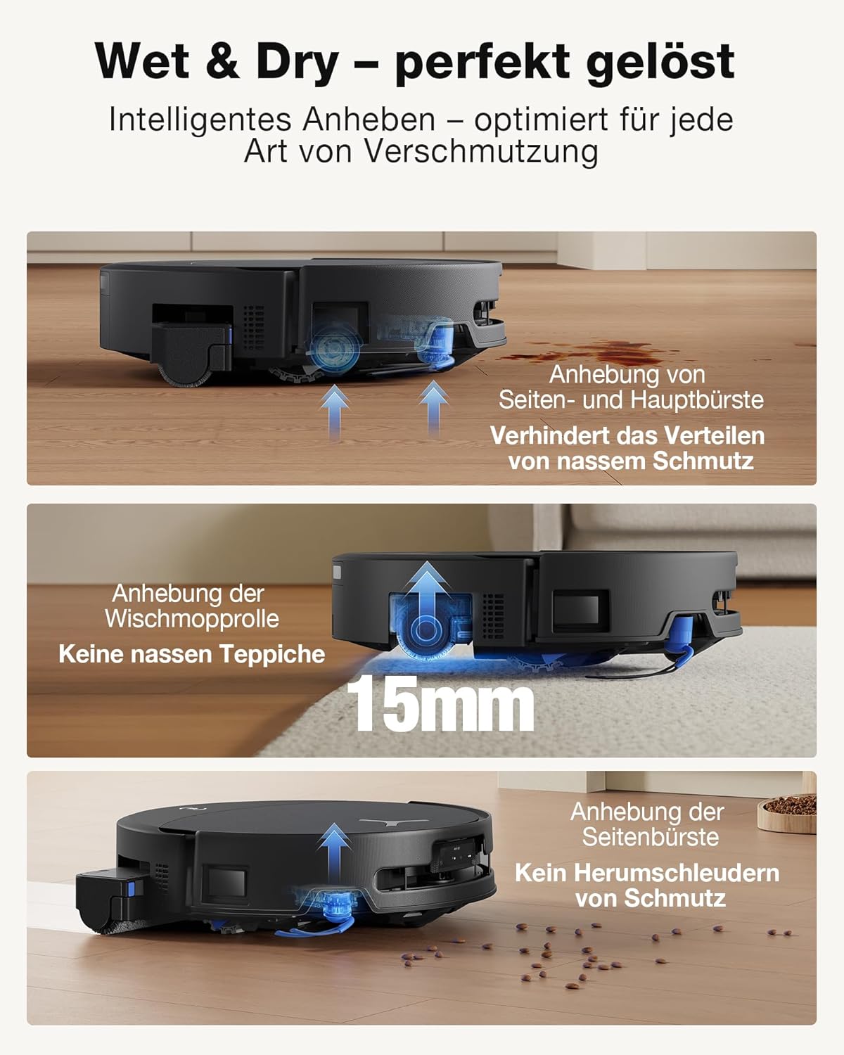 DEEBOT T90 PRO Staubsaugerroboter mit Wischfunktion, Schwarz